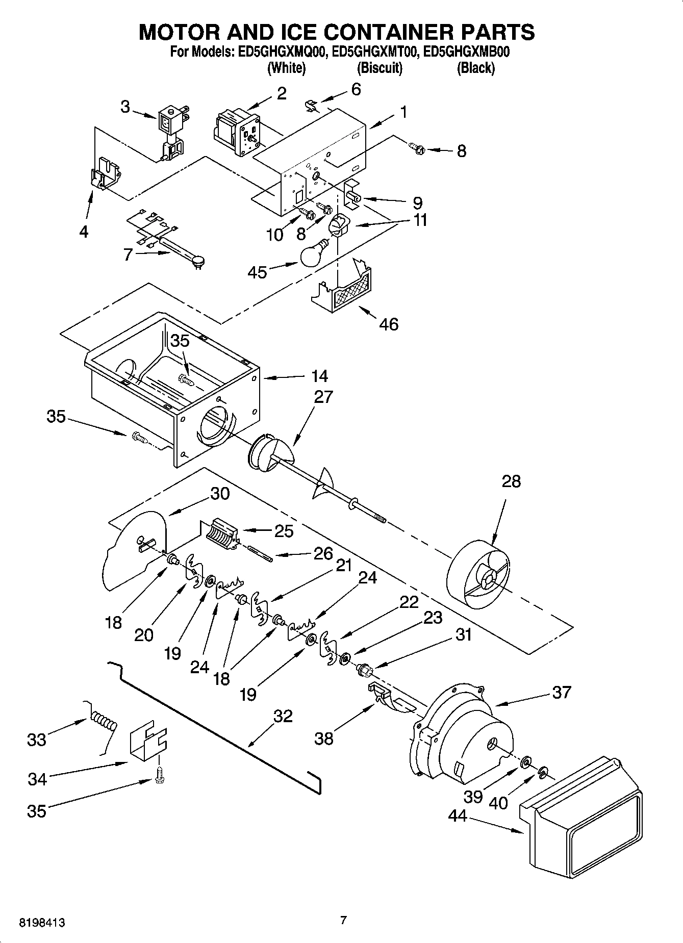 05 - MOTOR AND ICE CONTAINER PARTS