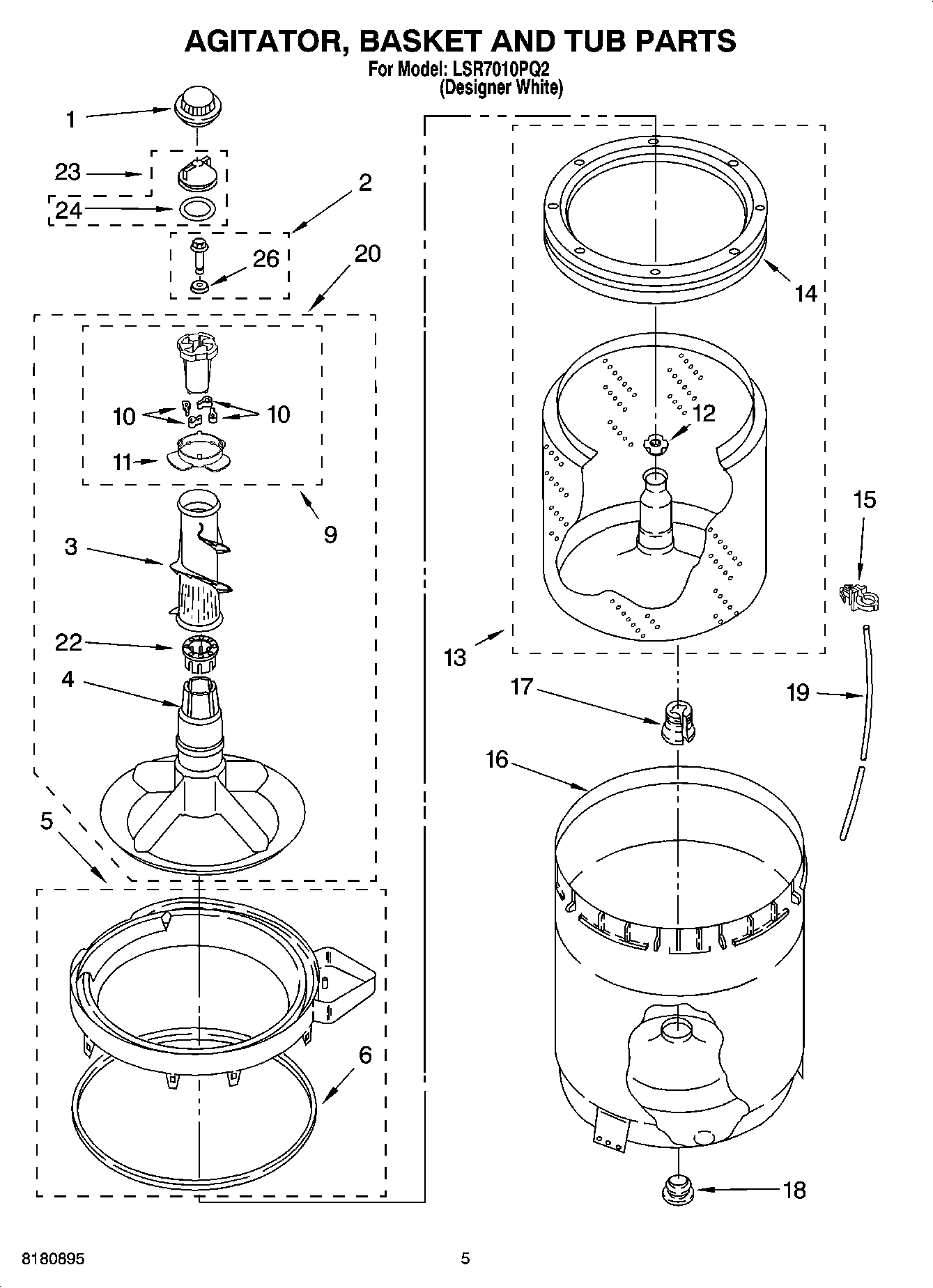 03 - AGITATOR, BASKET AND TUB PARTS