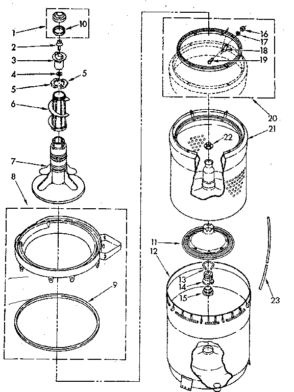 AGITATOR, BASKET AND TUB PARTS