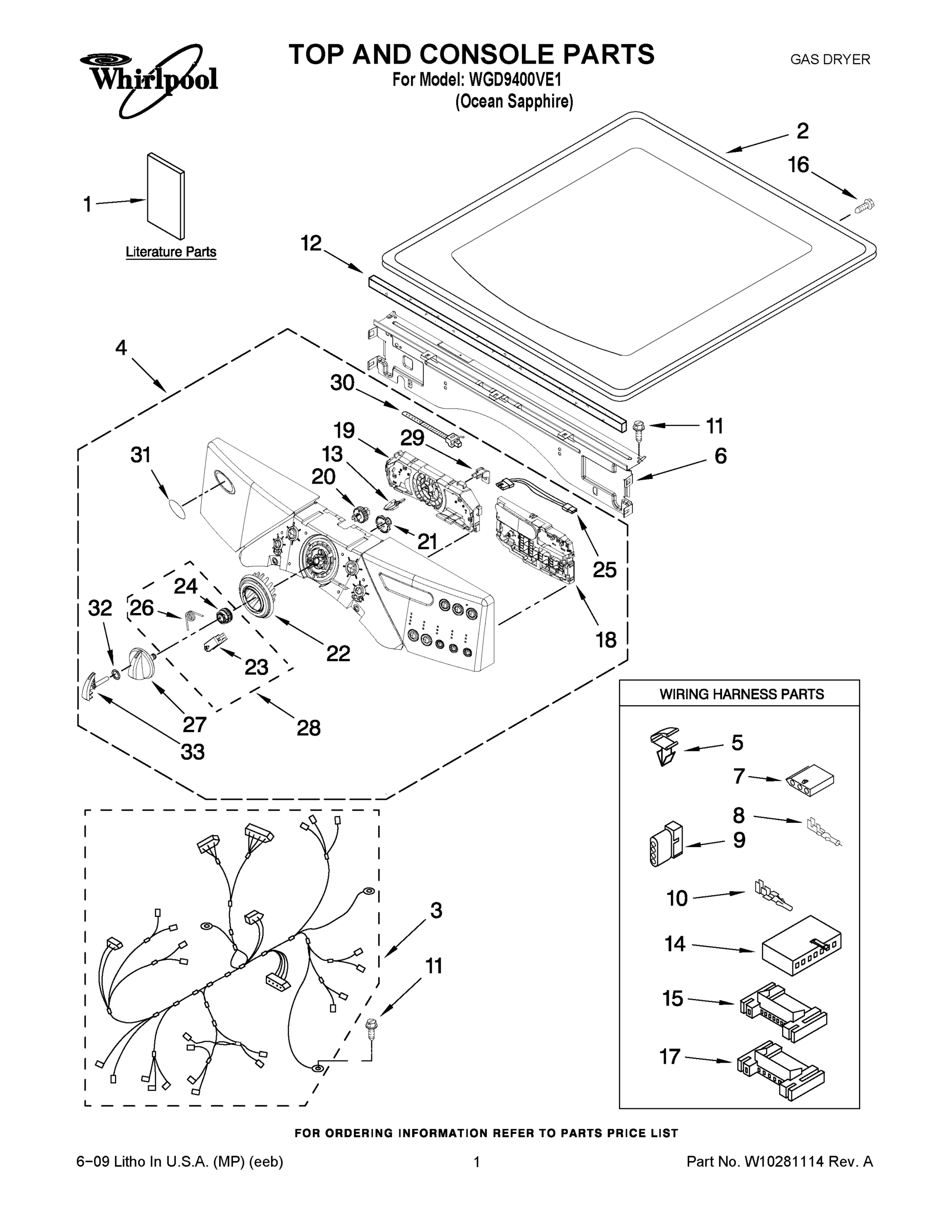 01 - TOP AND CONSOLE PARTS