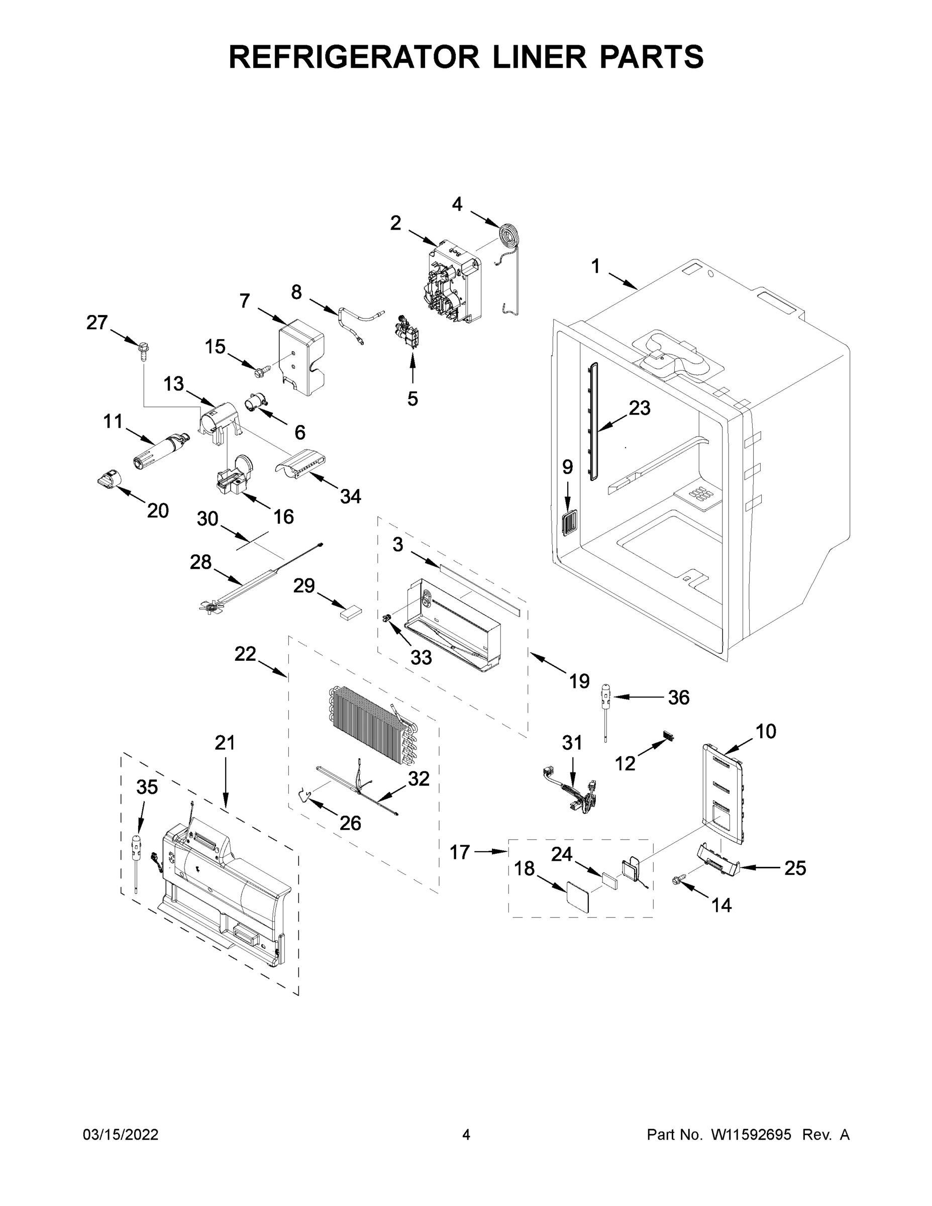 03 - REFRIGERATOR LINER PARTS