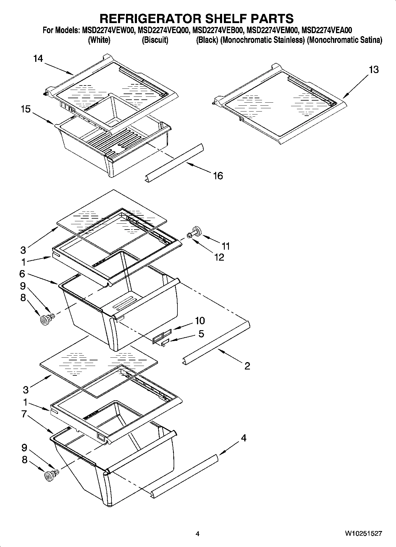 03 - REFRIGERATOR SHELF PARTS