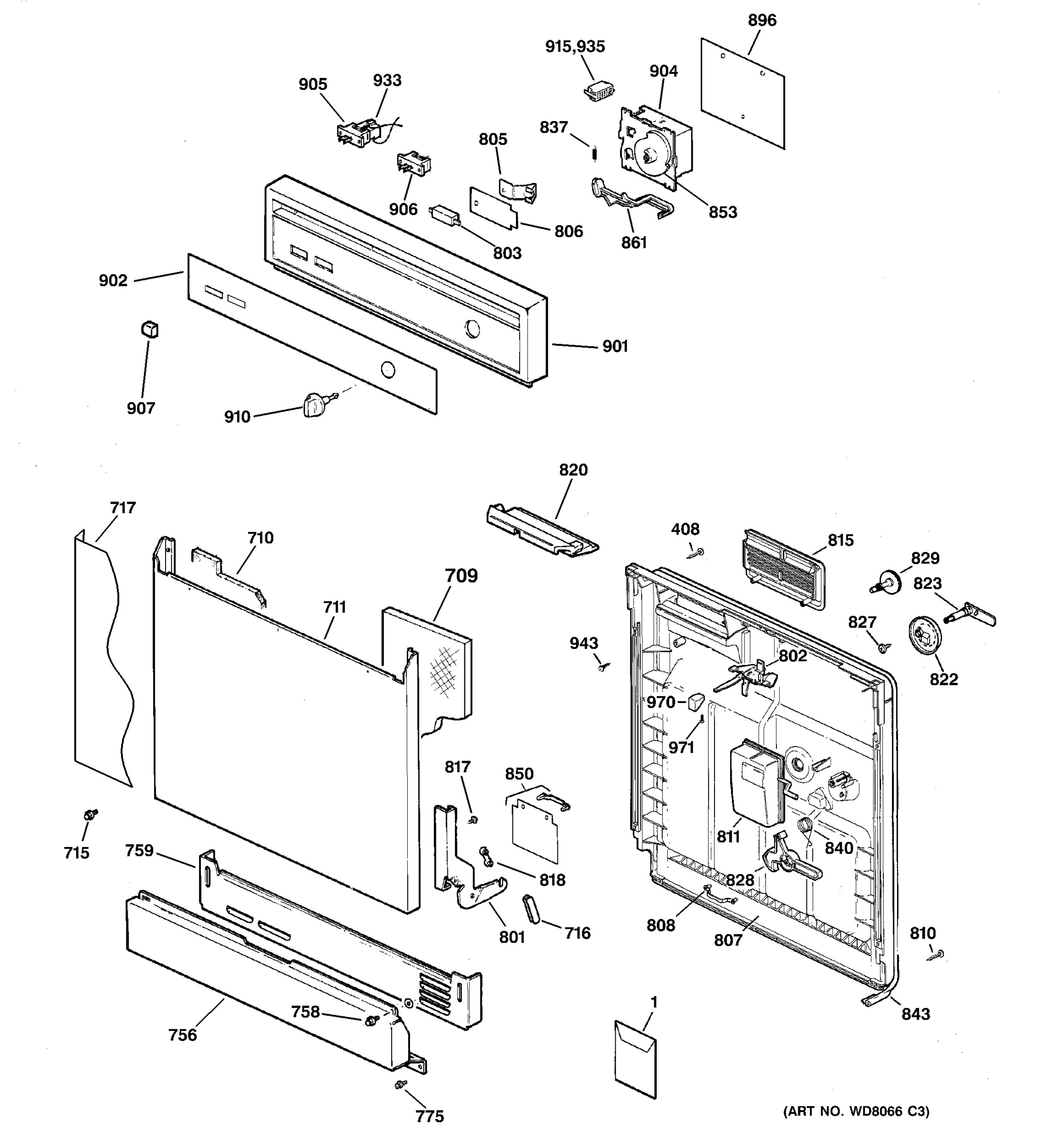 ESCUTCHEON & DOOR ASSEMBLY