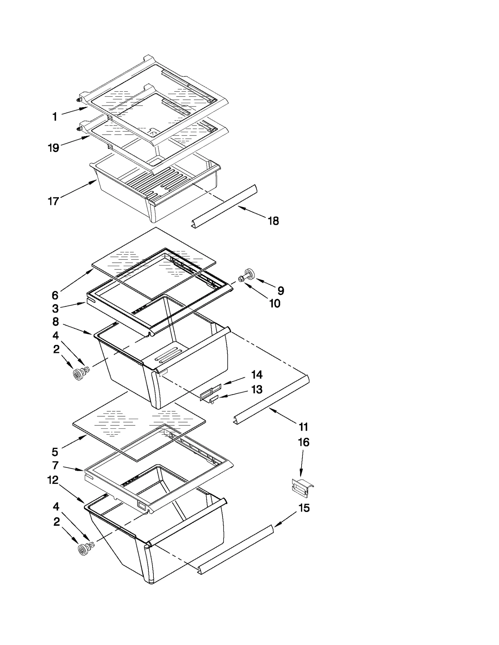 REFRIGERATOR SHELF PARTS
