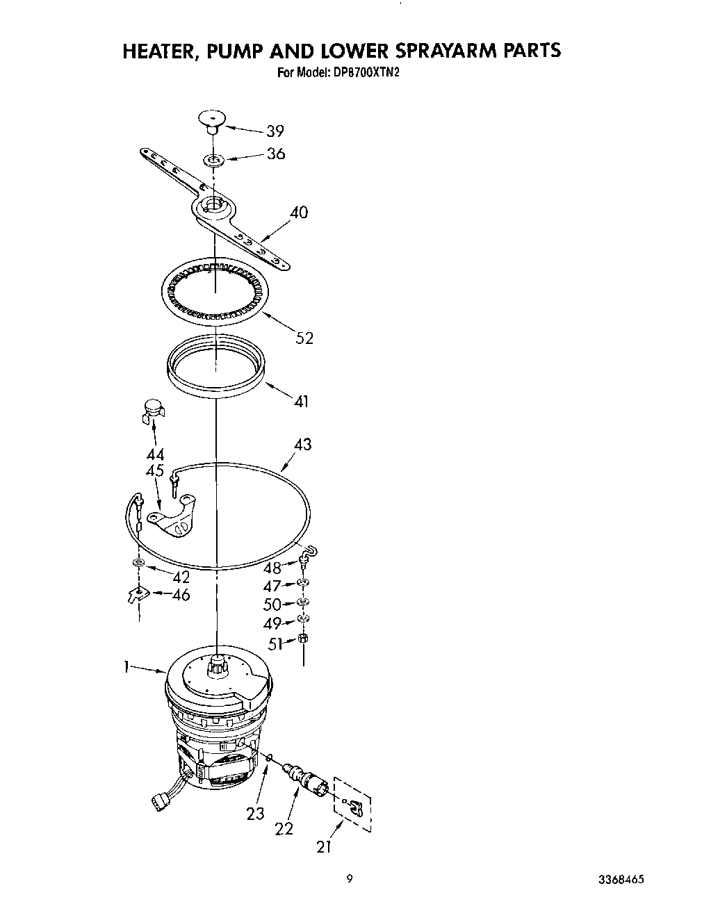 06 - HEATER, PUMP AND LOWER SPRAY ARM