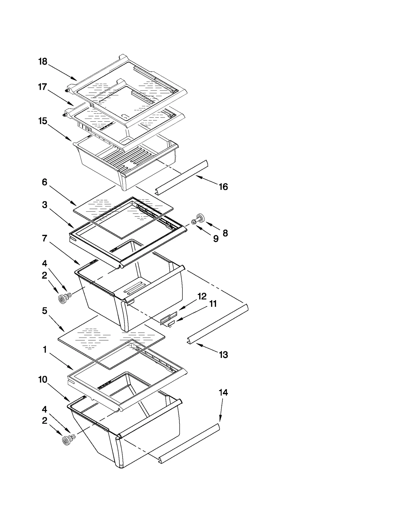 REFRIGERATOR SHELF PARTS
