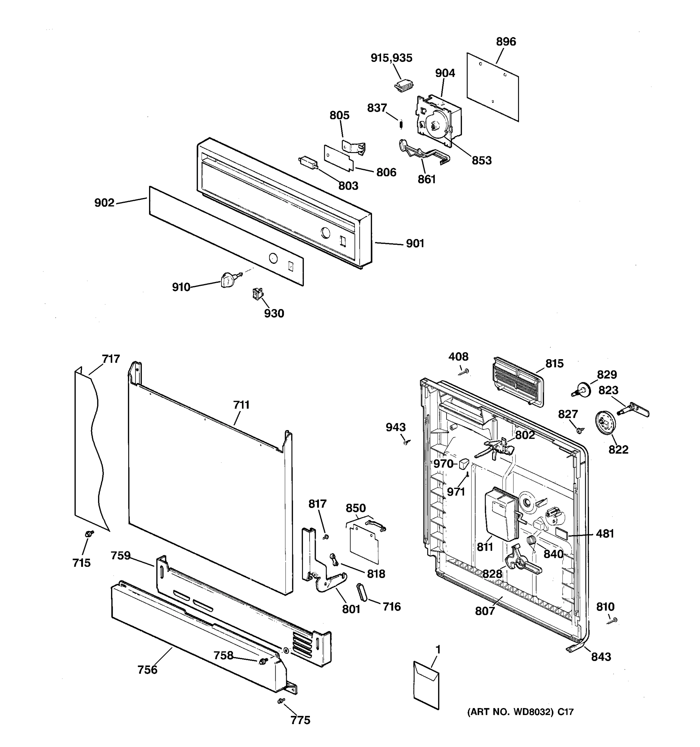 ESCUTCHEON & DOOR ASSEMBLY