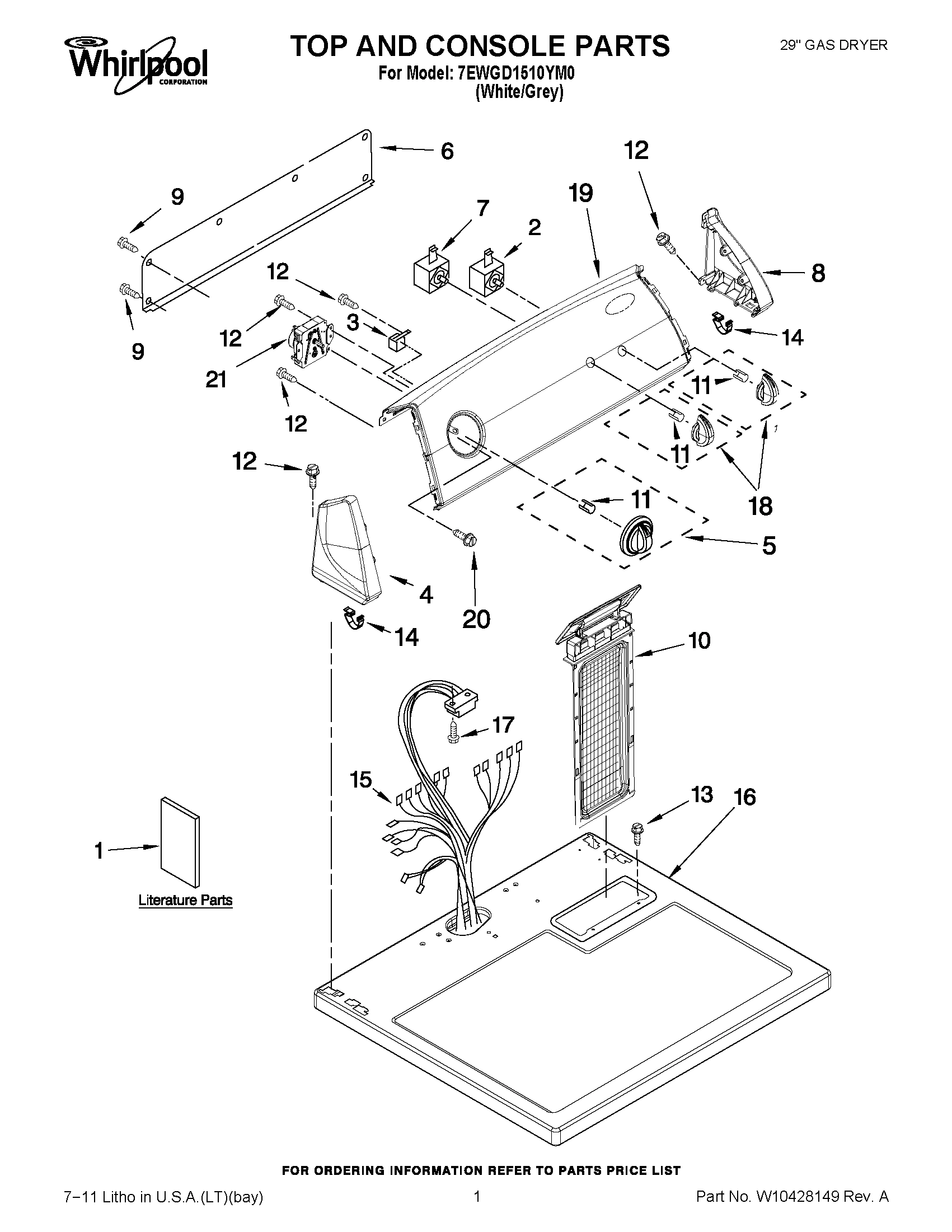 01 - TOP AND CONSOLE PARTS