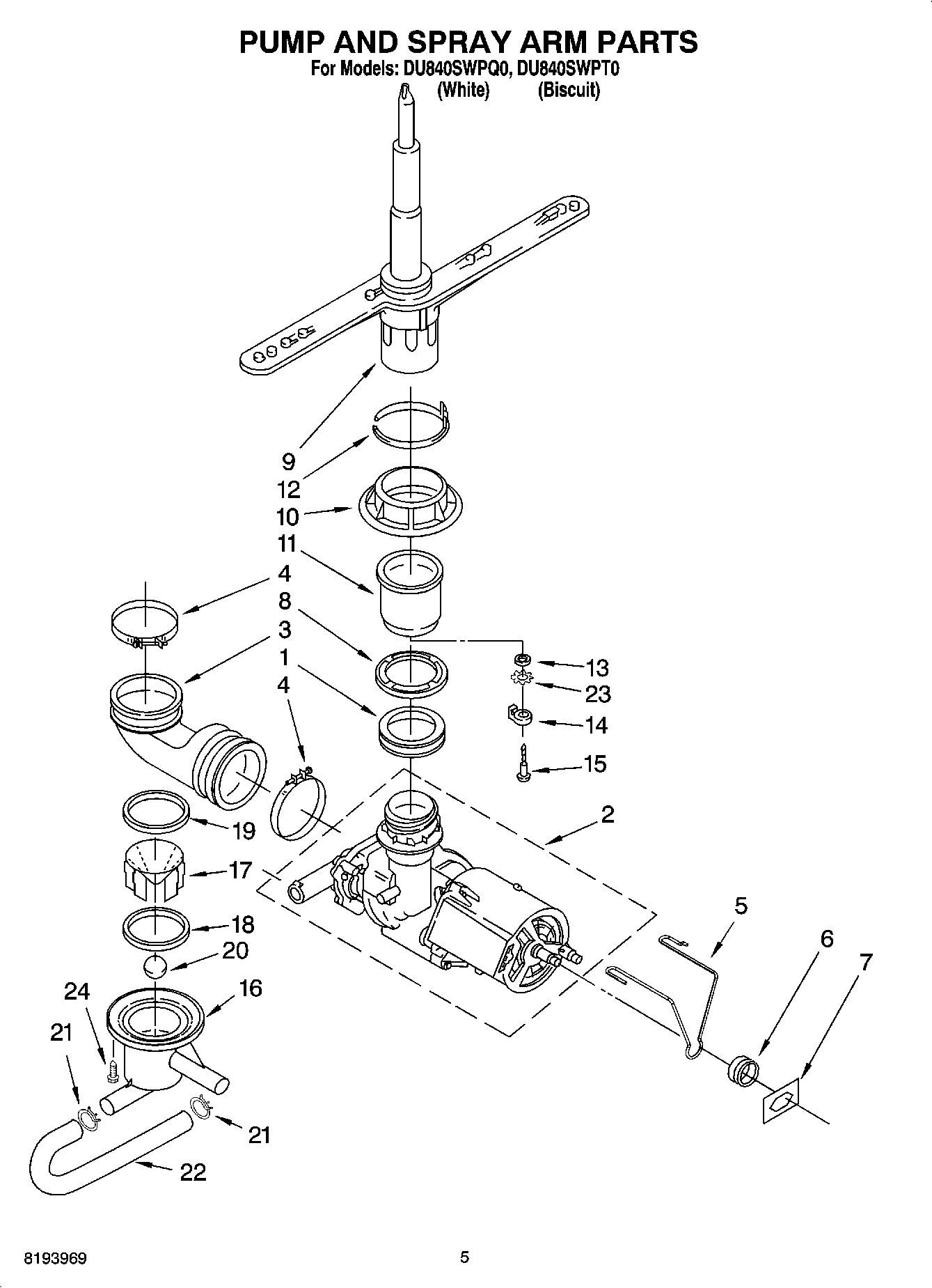 04 - PUMP AND SPRAY ARM PARTS