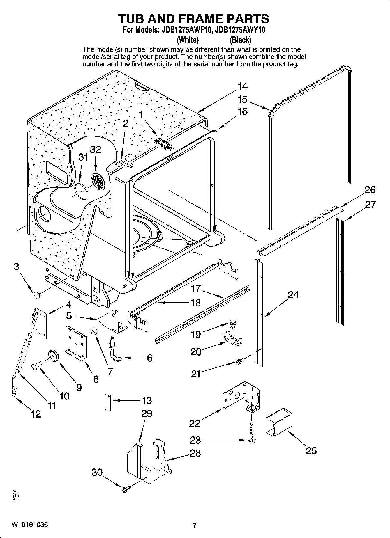 07 - TUB AND FRAME PARTS