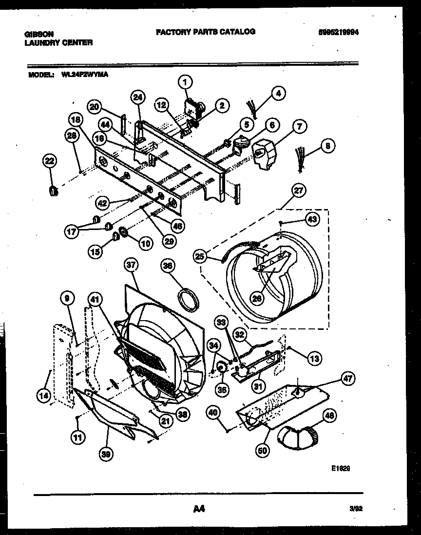 03 - CONTROL, DRUM AND BLOWER PARTS