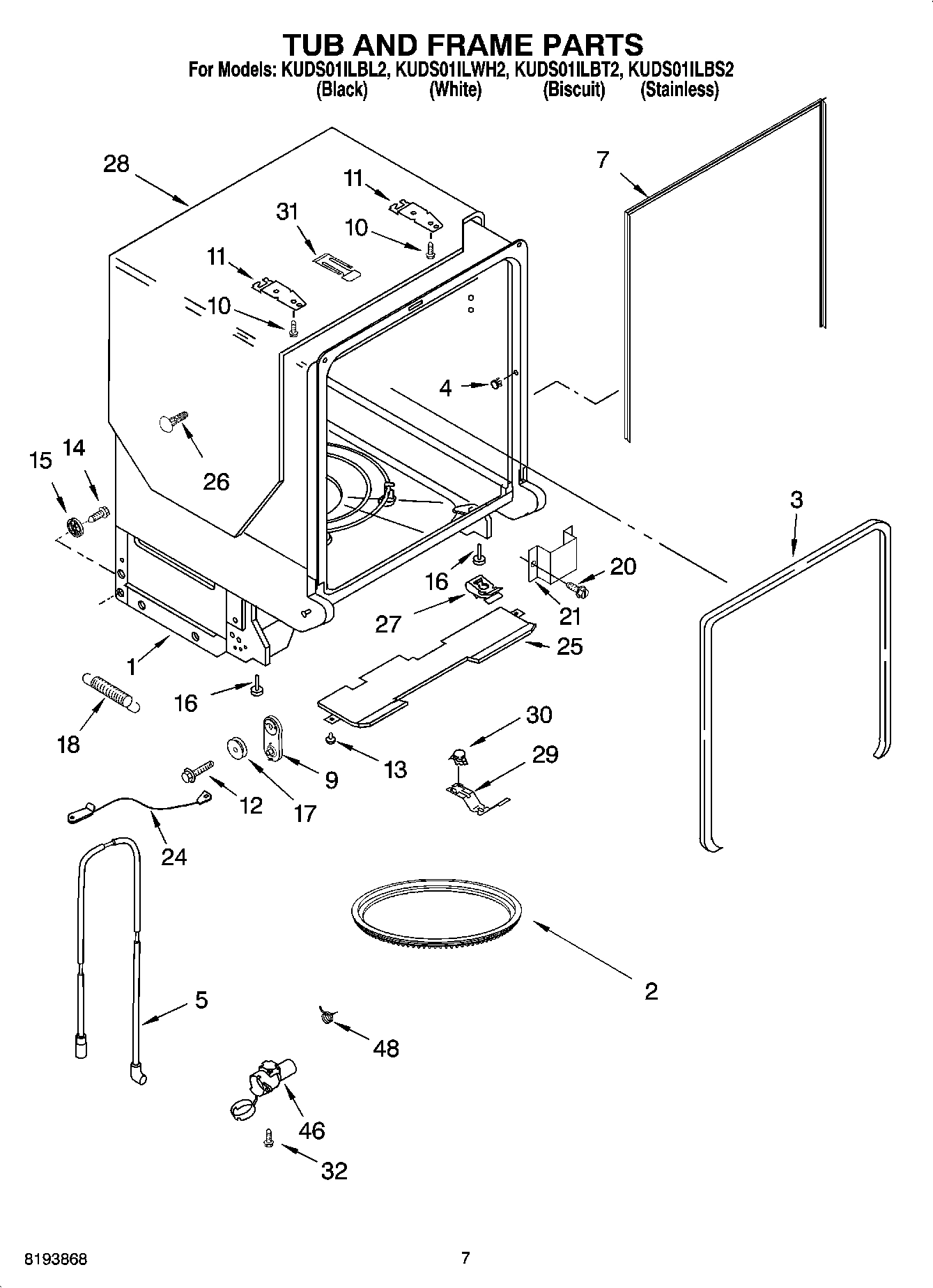 07 - TUB AND FRAME PARTS