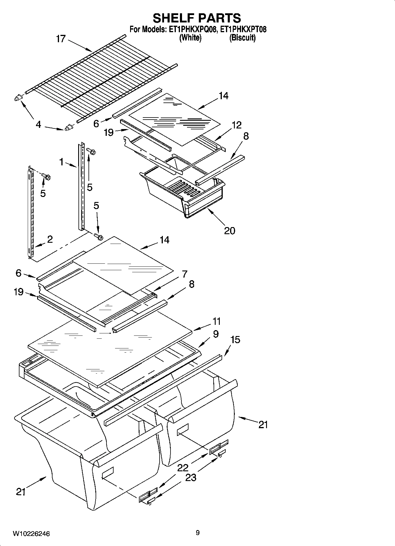 05 - SHELF PARTS, OPTIONAL PARTS (NOT INCLUDED)