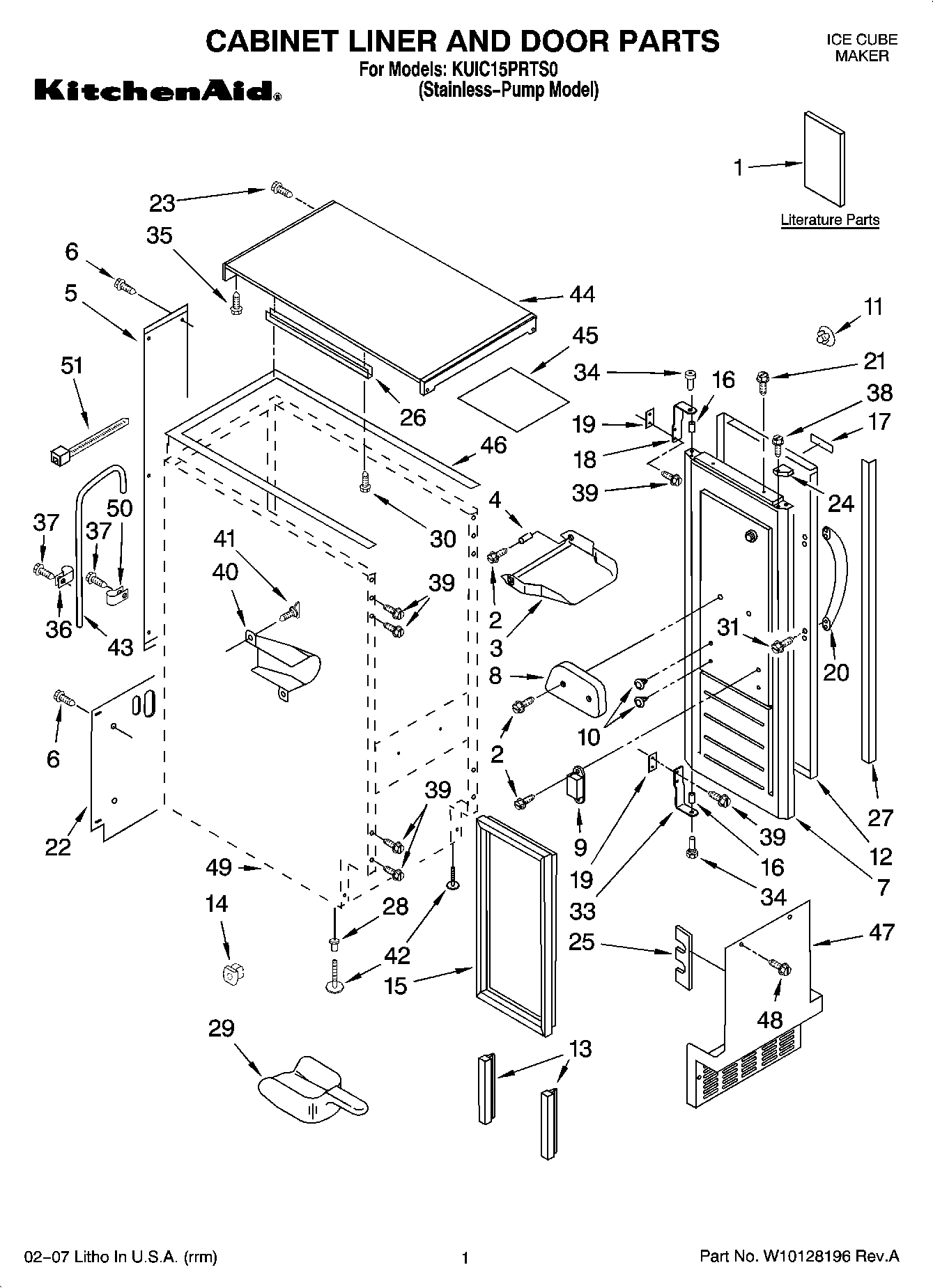 01 - CABINET LINER AND DOOR PARTS