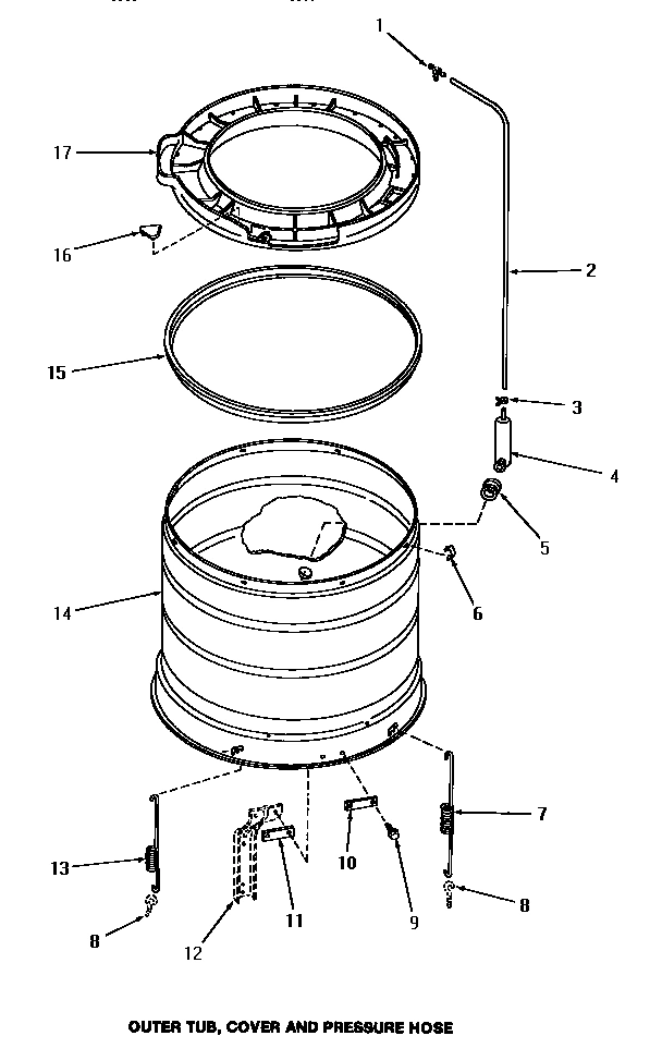 17 - OUTER TUB, COVER & PRESSURE HOSE
