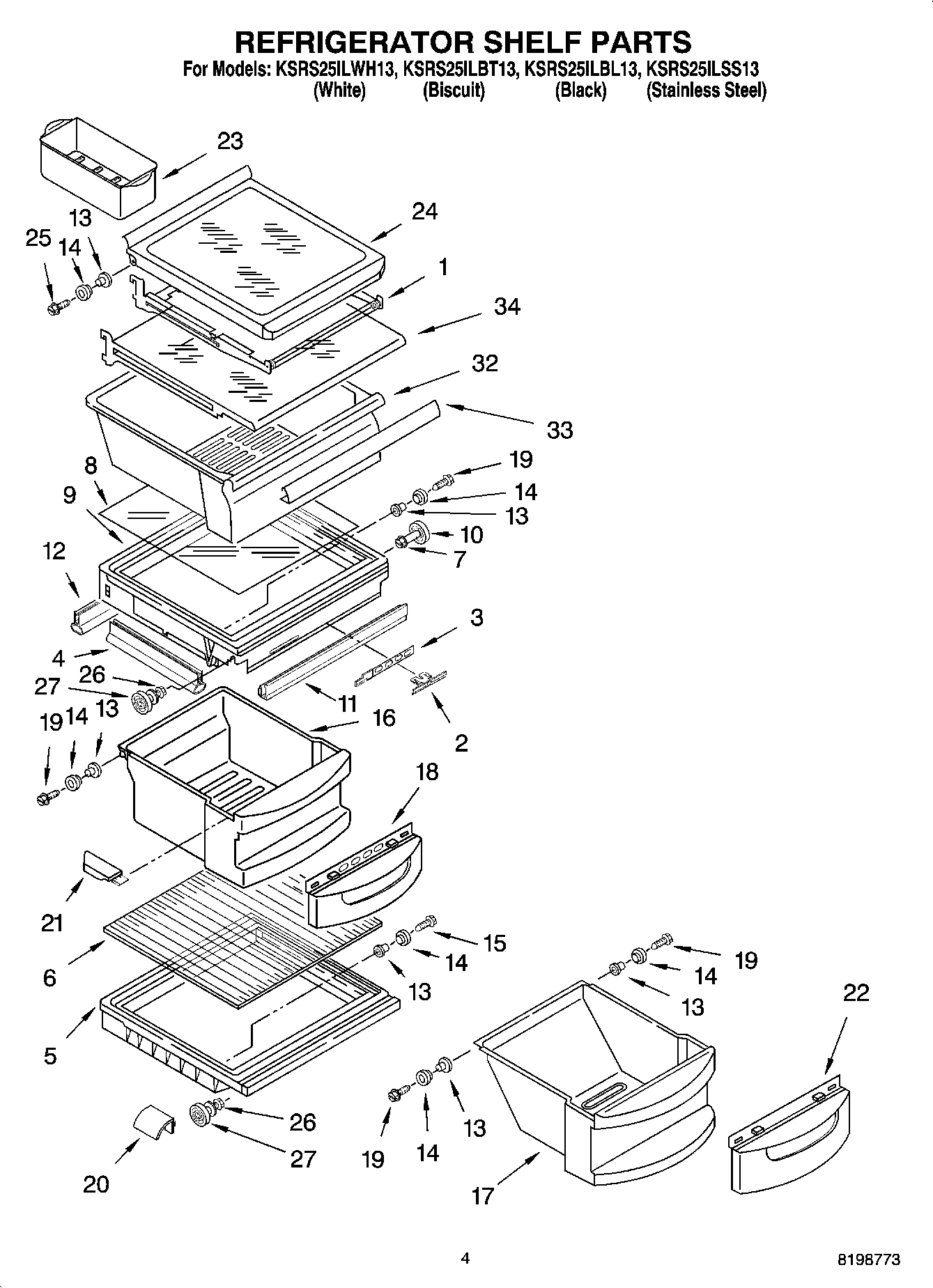03 - REFRIGERATOR SHELF PARTS