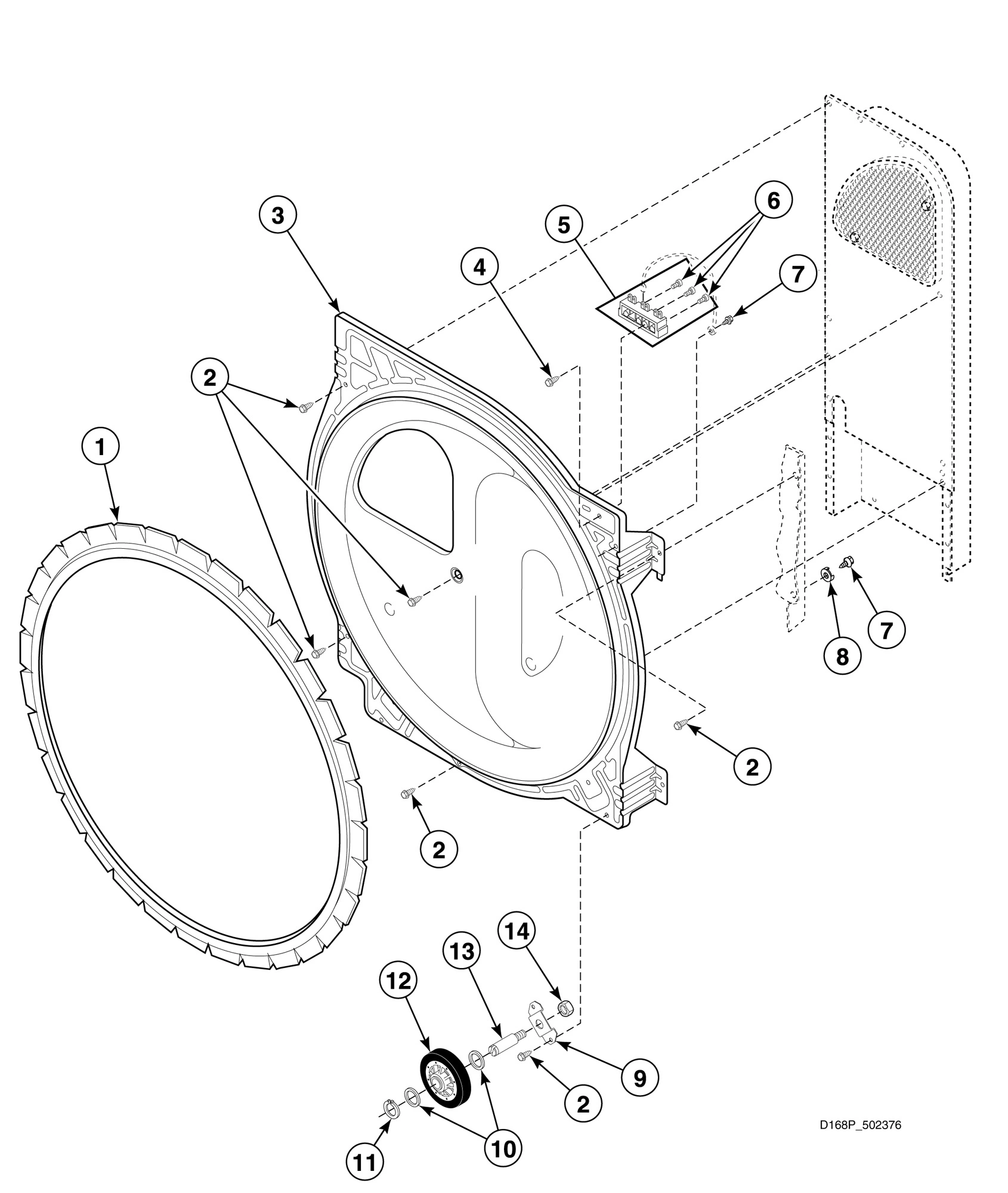 Rear Bulkhead, Felt Seal, Cylinder Roller and Terminal Block