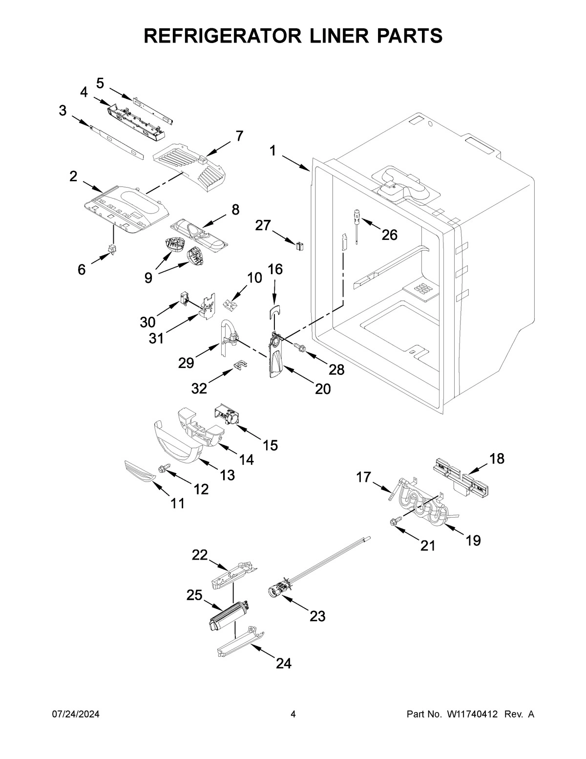 03 - REFRIGERATOR LINER PARTS