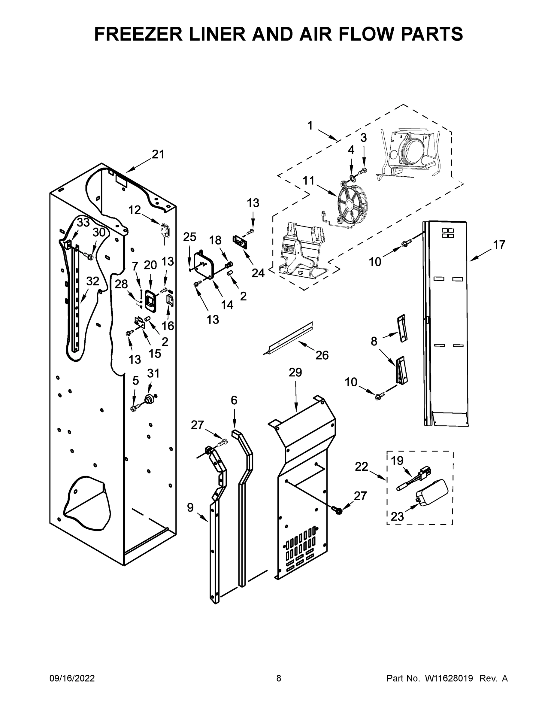 05 - FREEZER LINER AND AIR FLOW PARTS