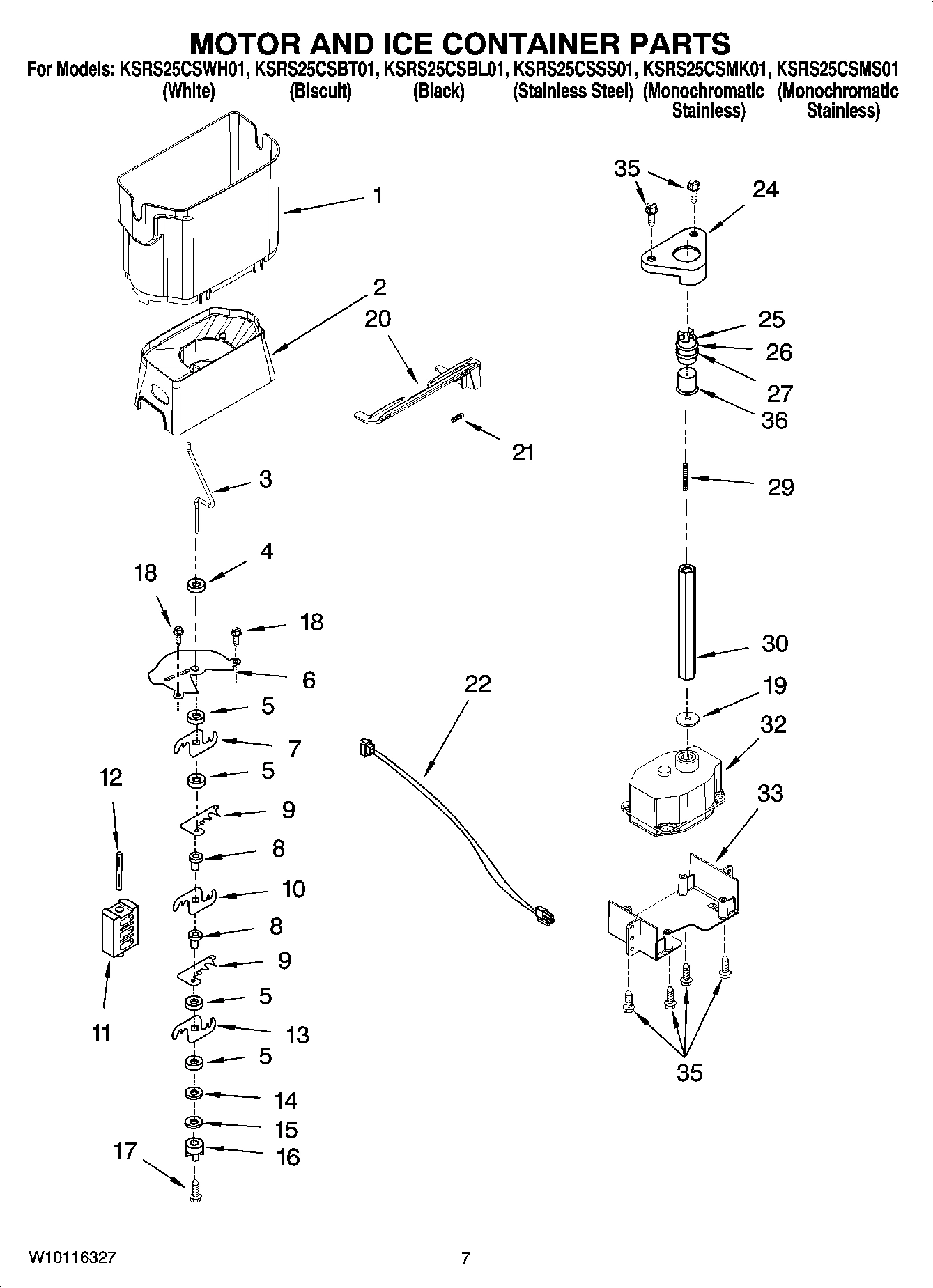 05 - MOTOR AND ICE CONTAINER PARTS