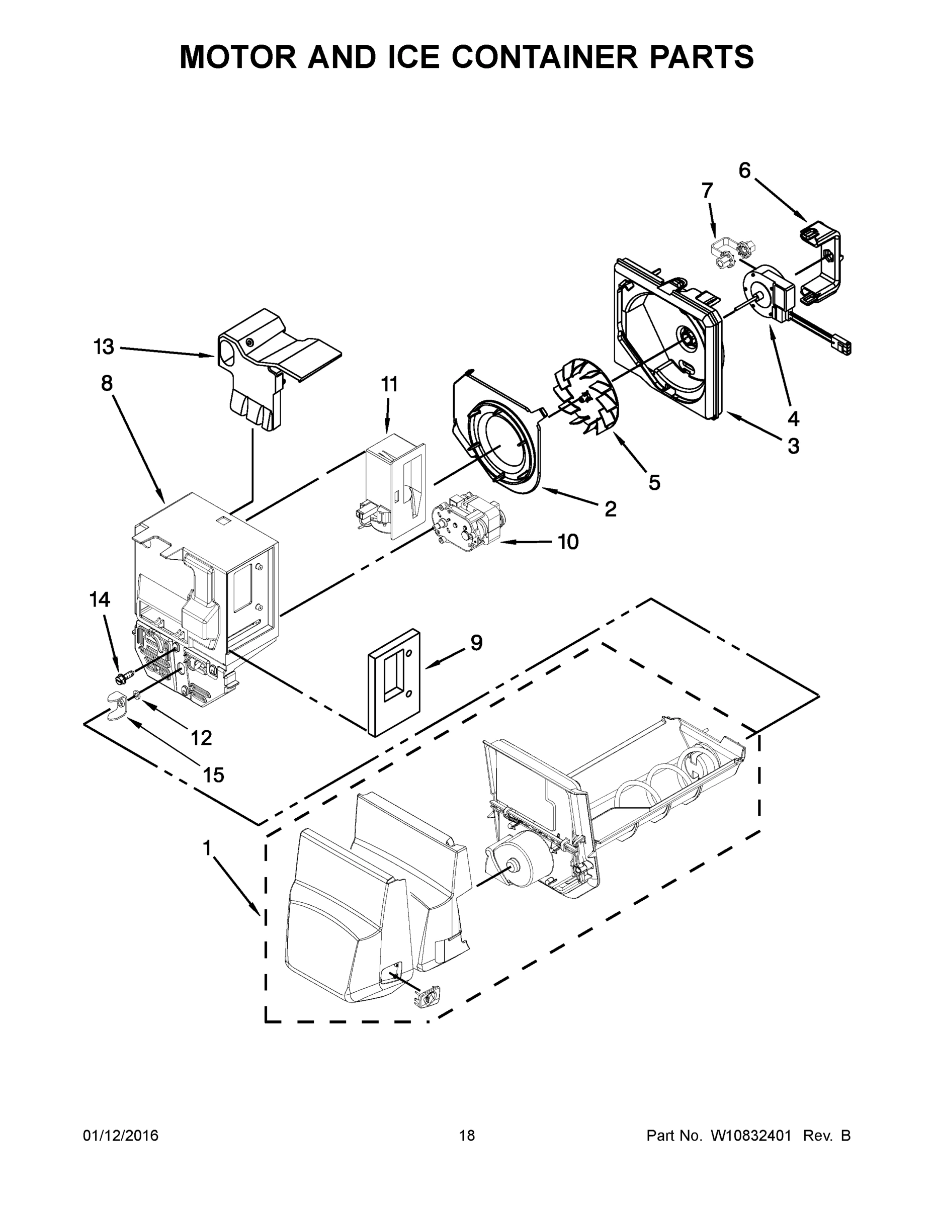 10 - MOTOR AND ICE CONTAINER PARTS