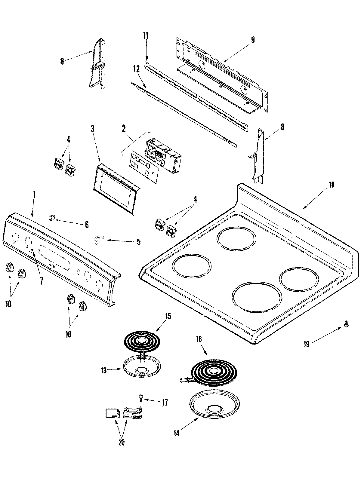 02 - CONTROL PANEL/TOP ASSEMBLY