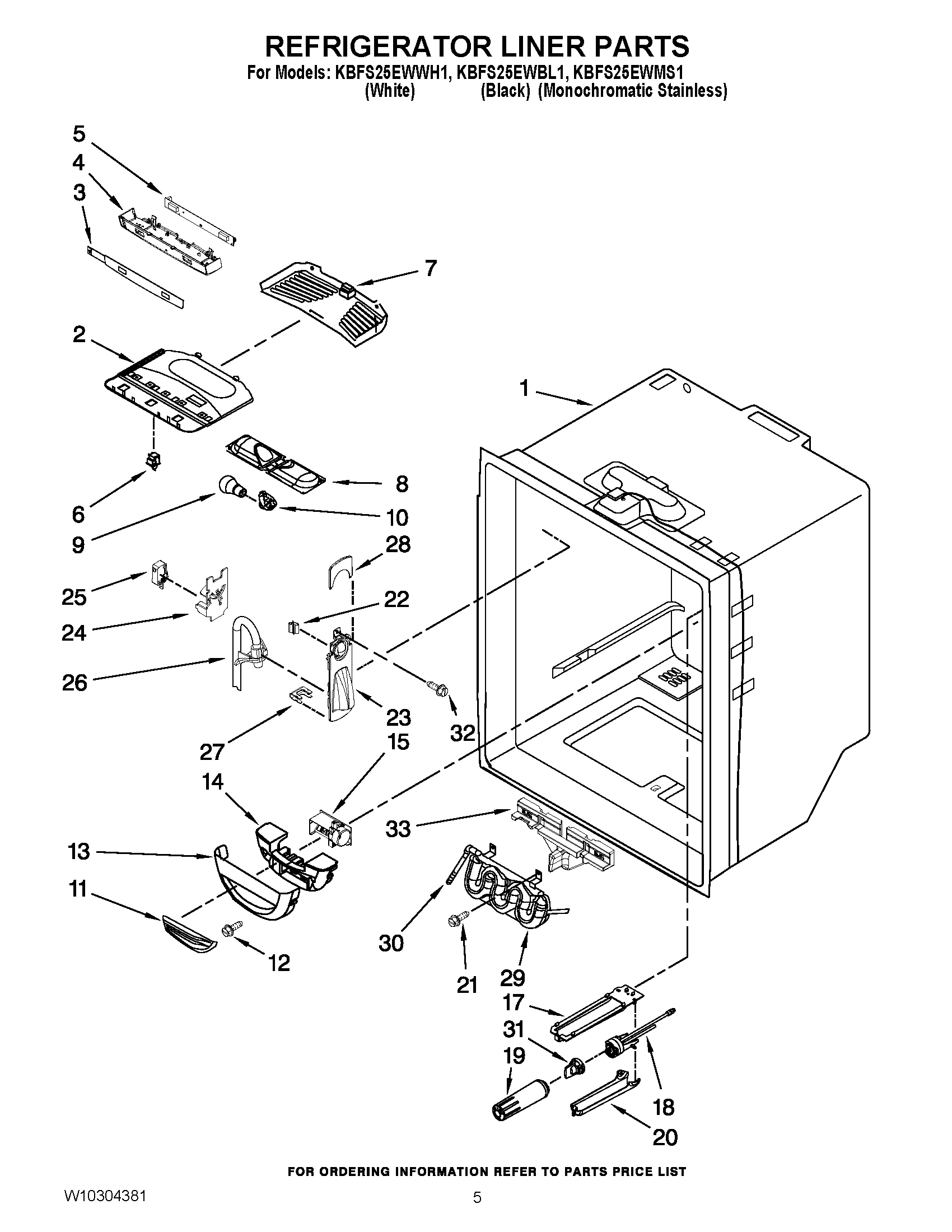03 - REFRIGERATOR LINER PARTS