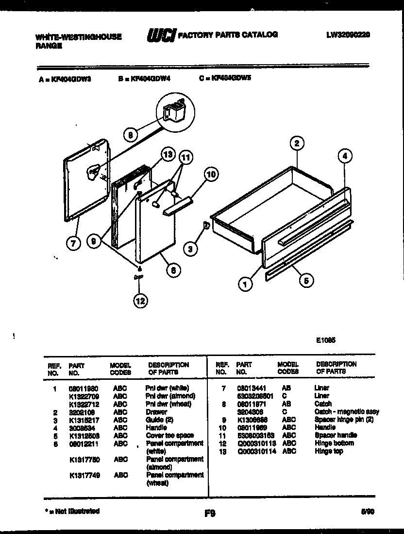 04 - DRAWER AND PANEL COMPARTMENT PARTS