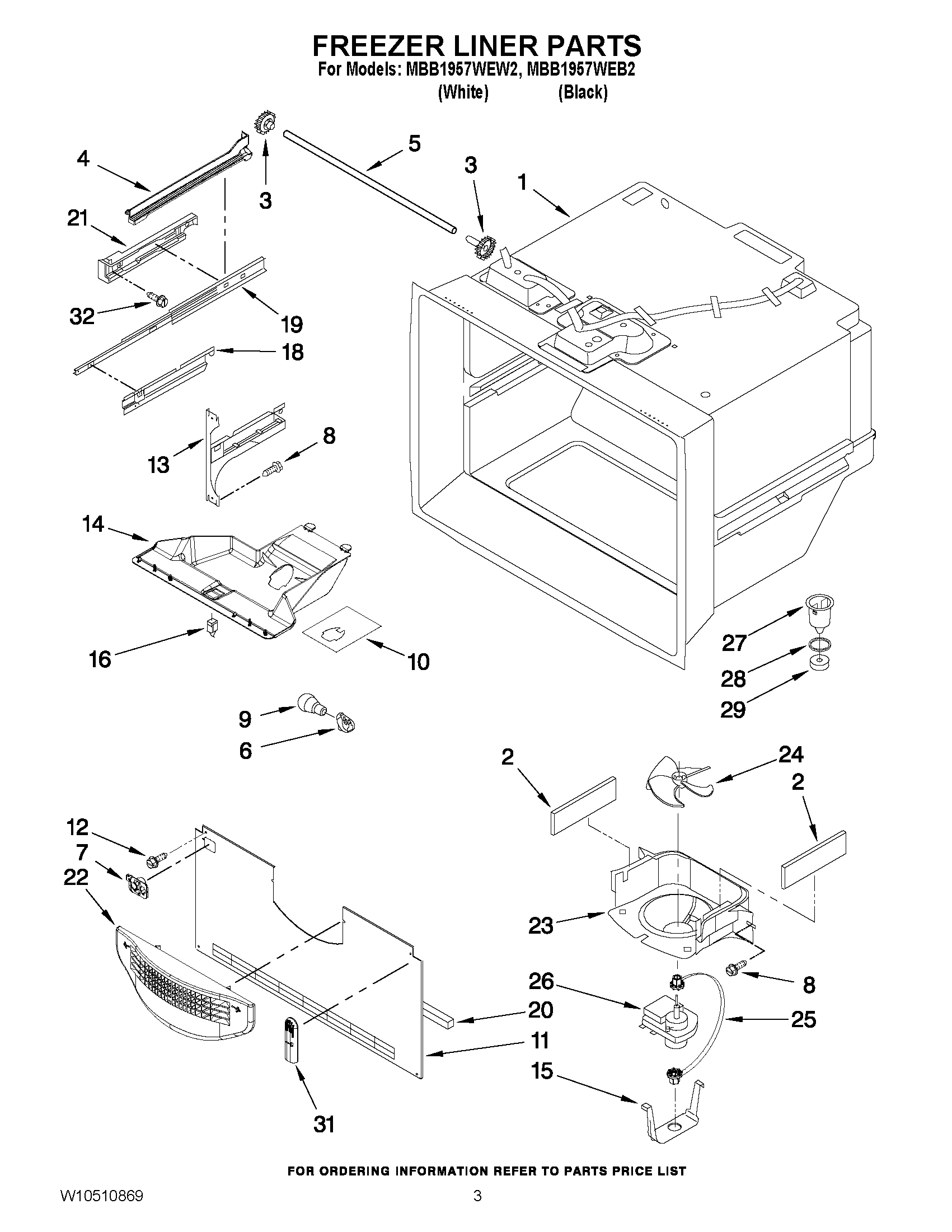 02 - FREEZER LINER PARTS