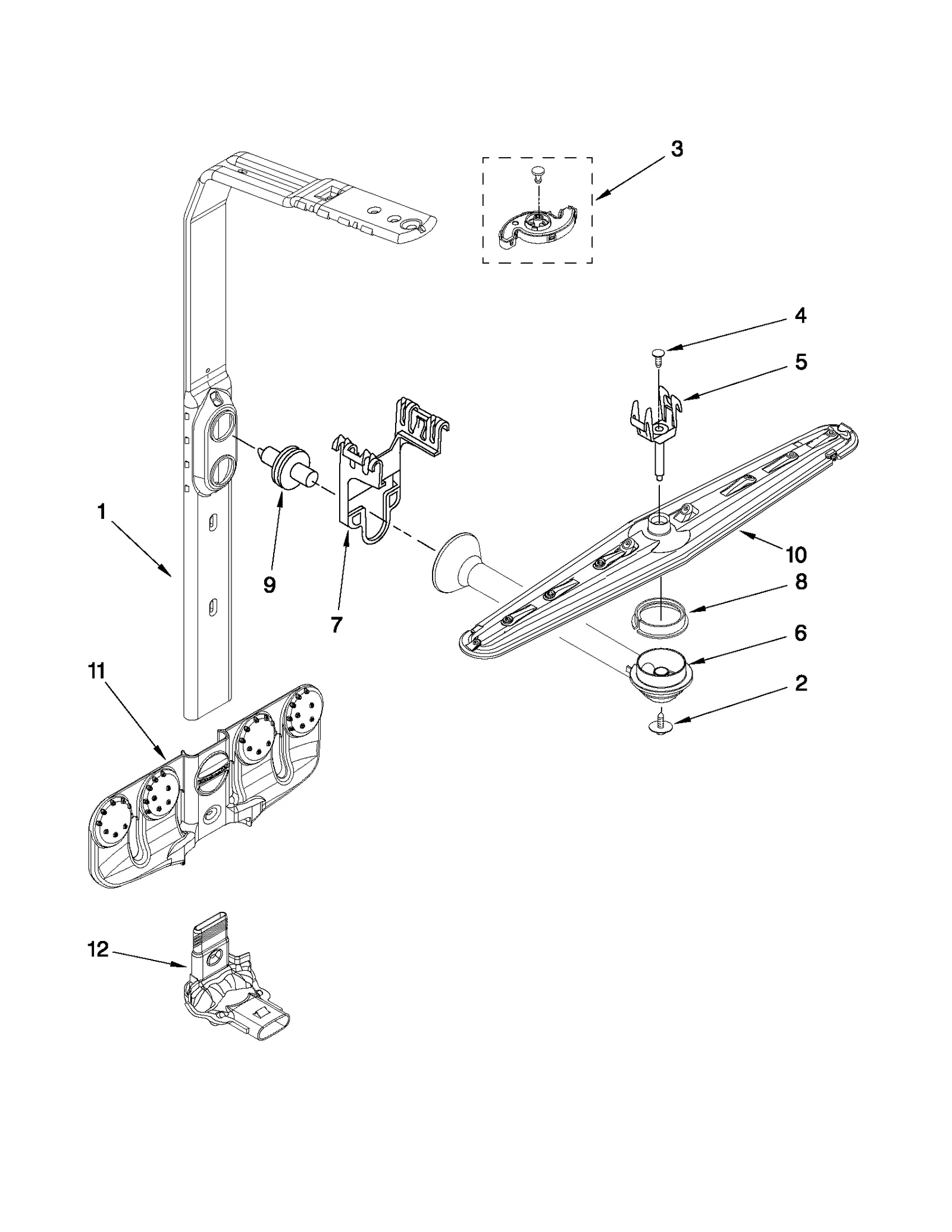 UPPER WASH AND RINSE PARTS