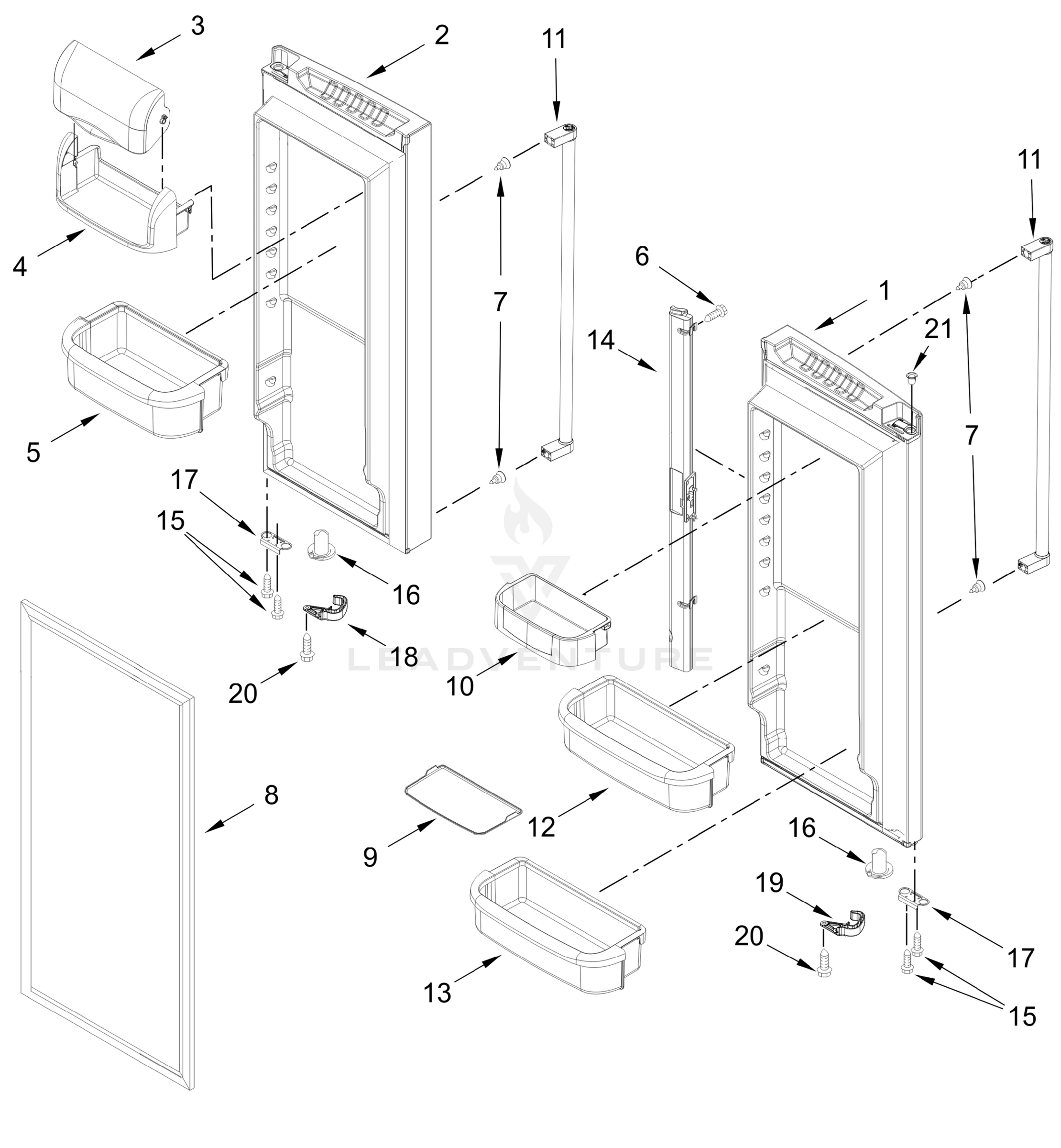 REFRIGERATOR DOOR PARTS