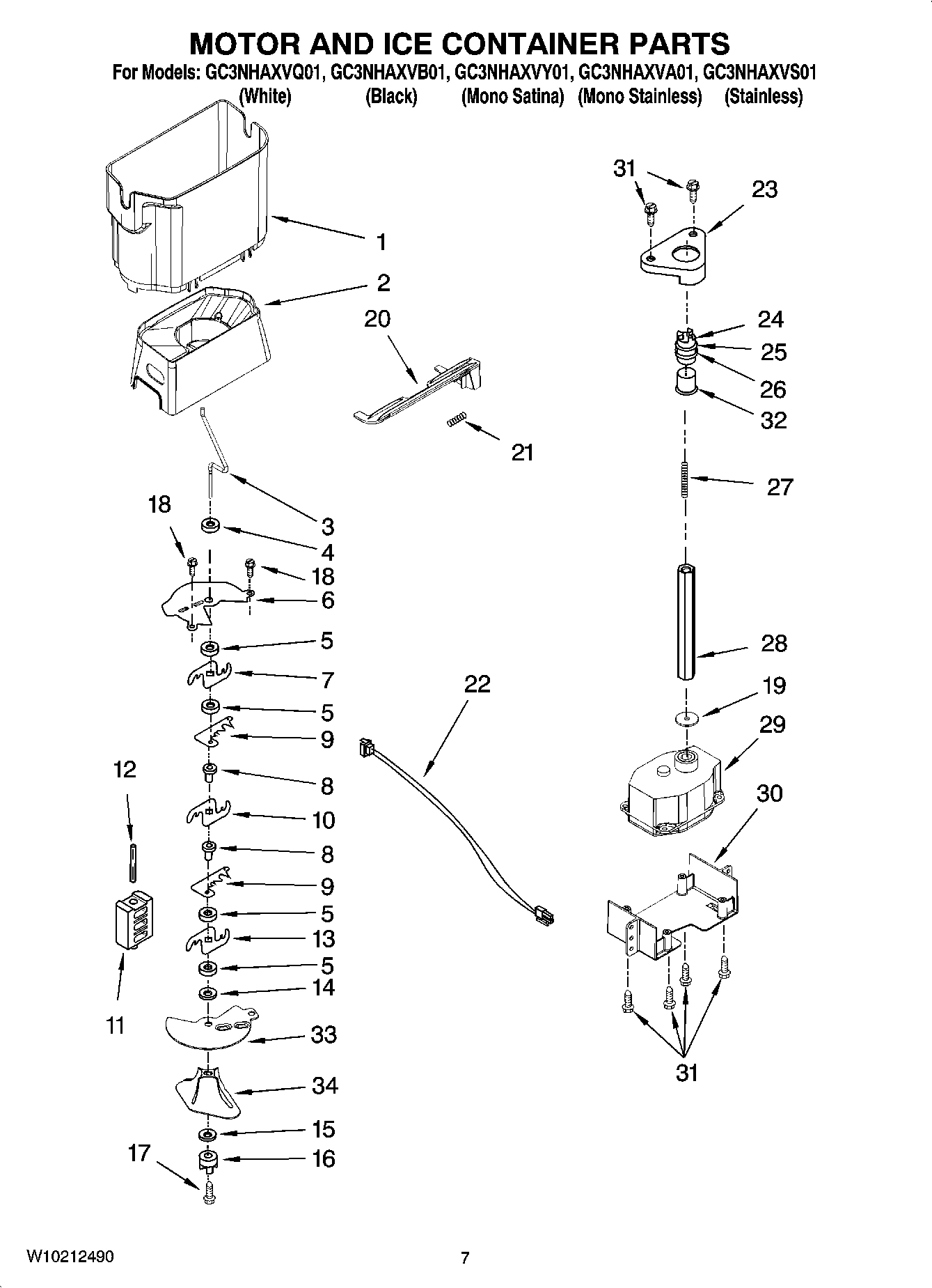 05 - MOTOR AND ICE CONTAINER PARTS