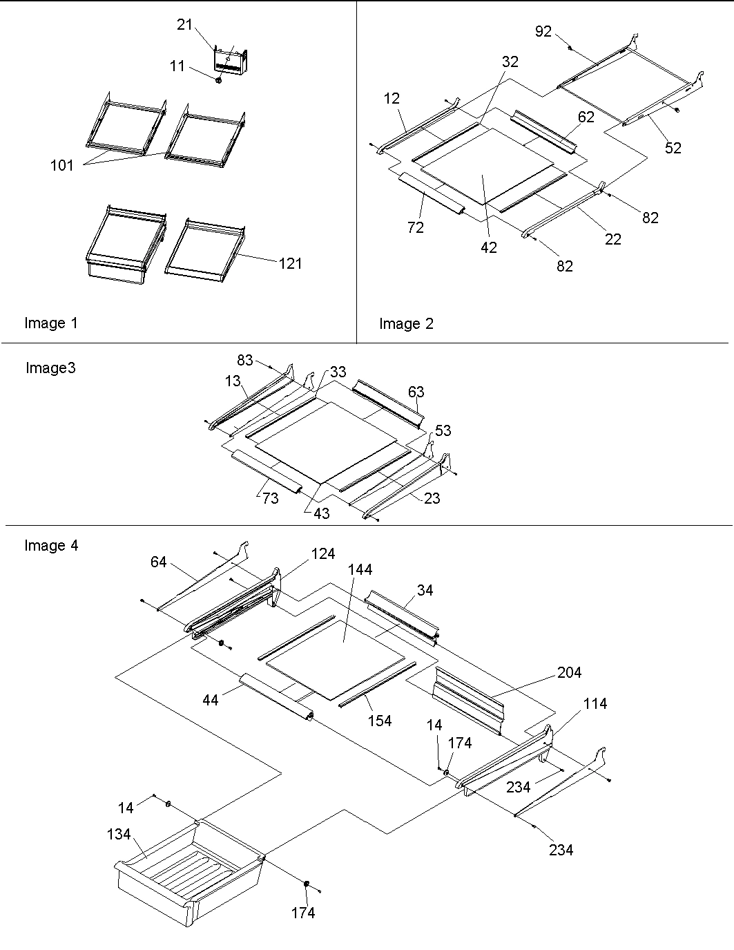 11 - Refrig. Feature, Shelf & Meatkeeper Assy