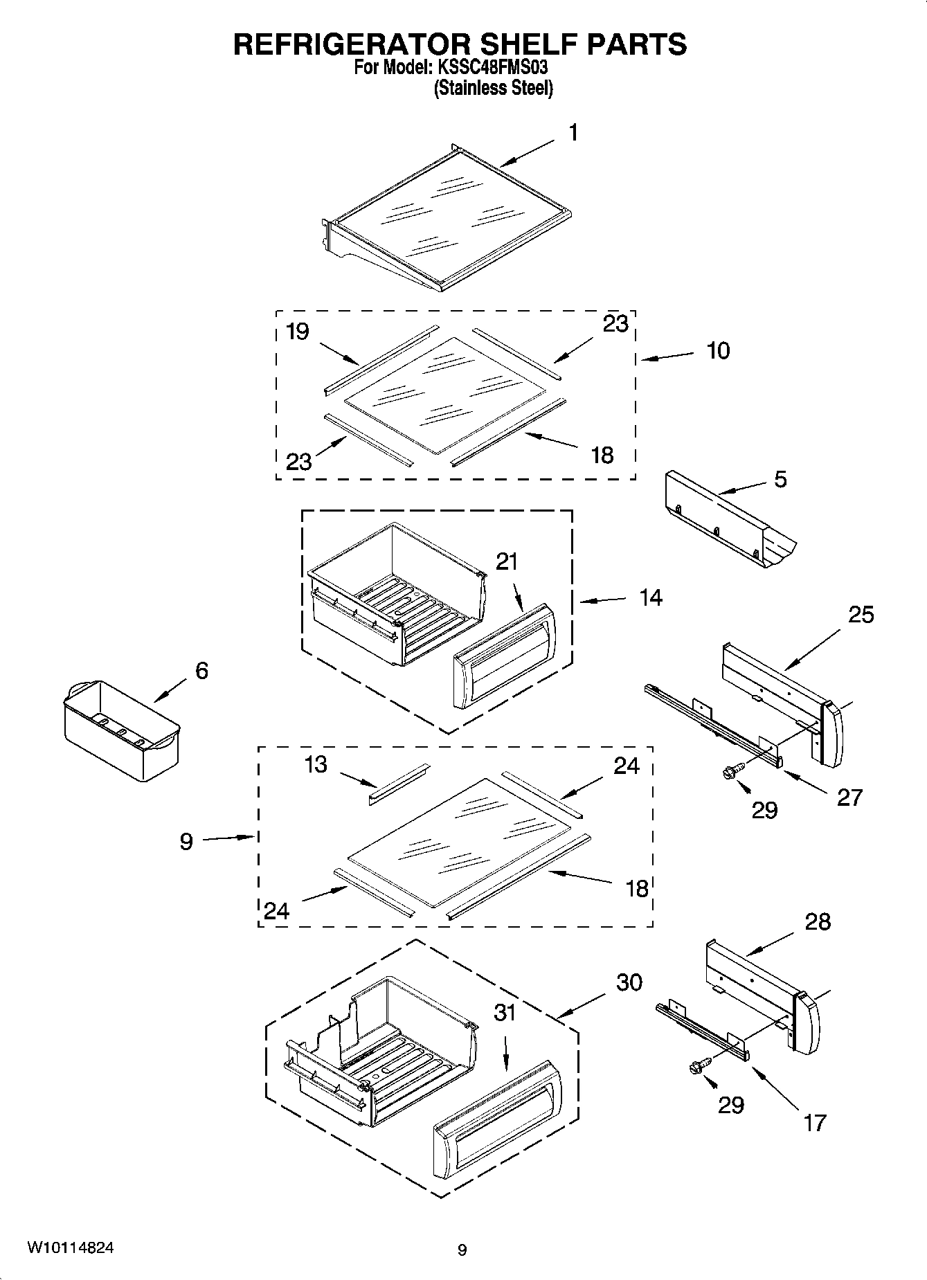 07 - REFRIGERATOR SHELF PARTS