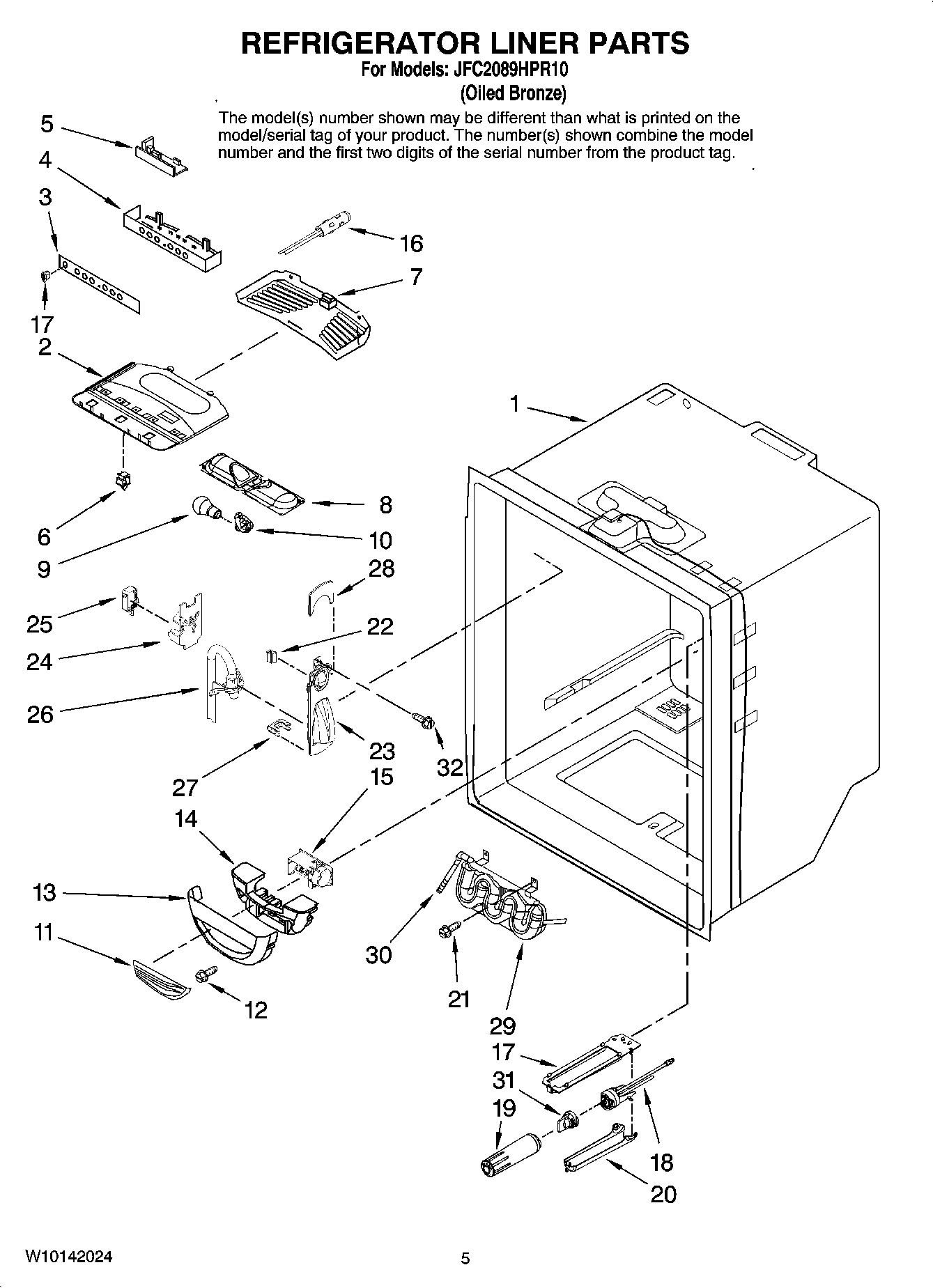 03 - REFRIGERATOR LINER PARTS
