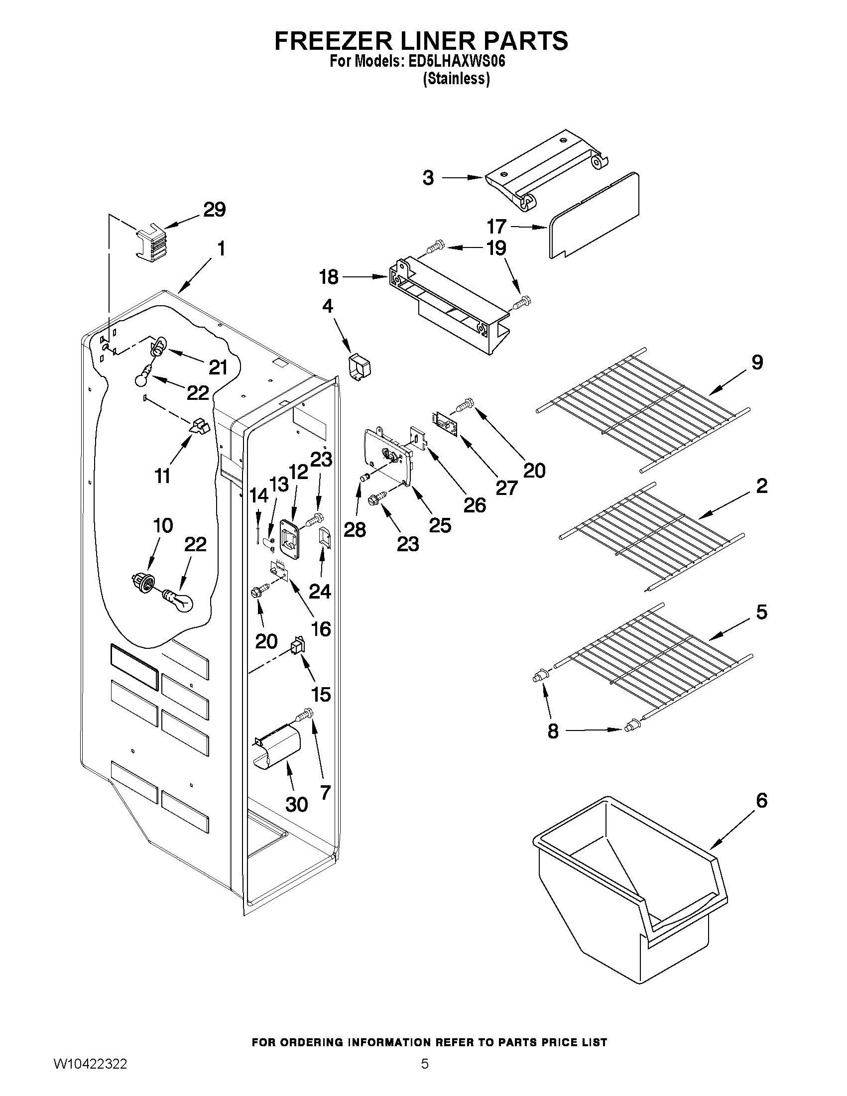 04 - FREEZER LINER PARTS