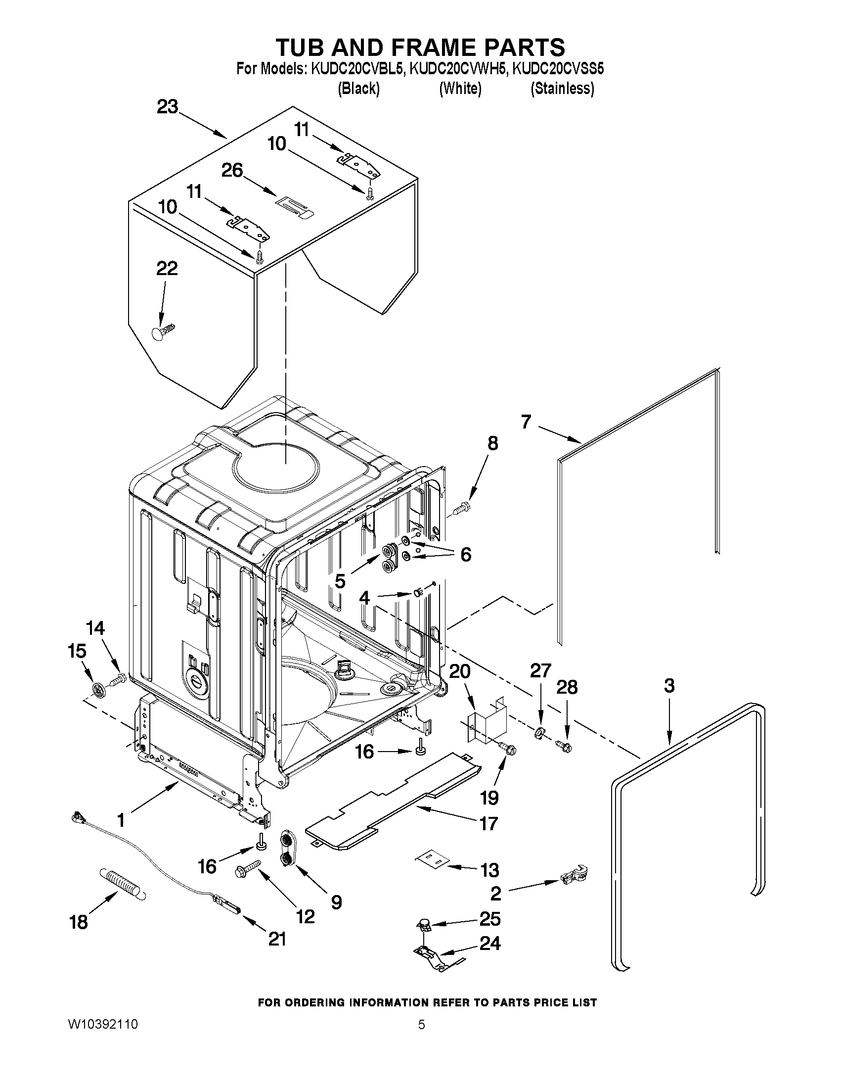 05 - TUB AND FRAME PARTS
