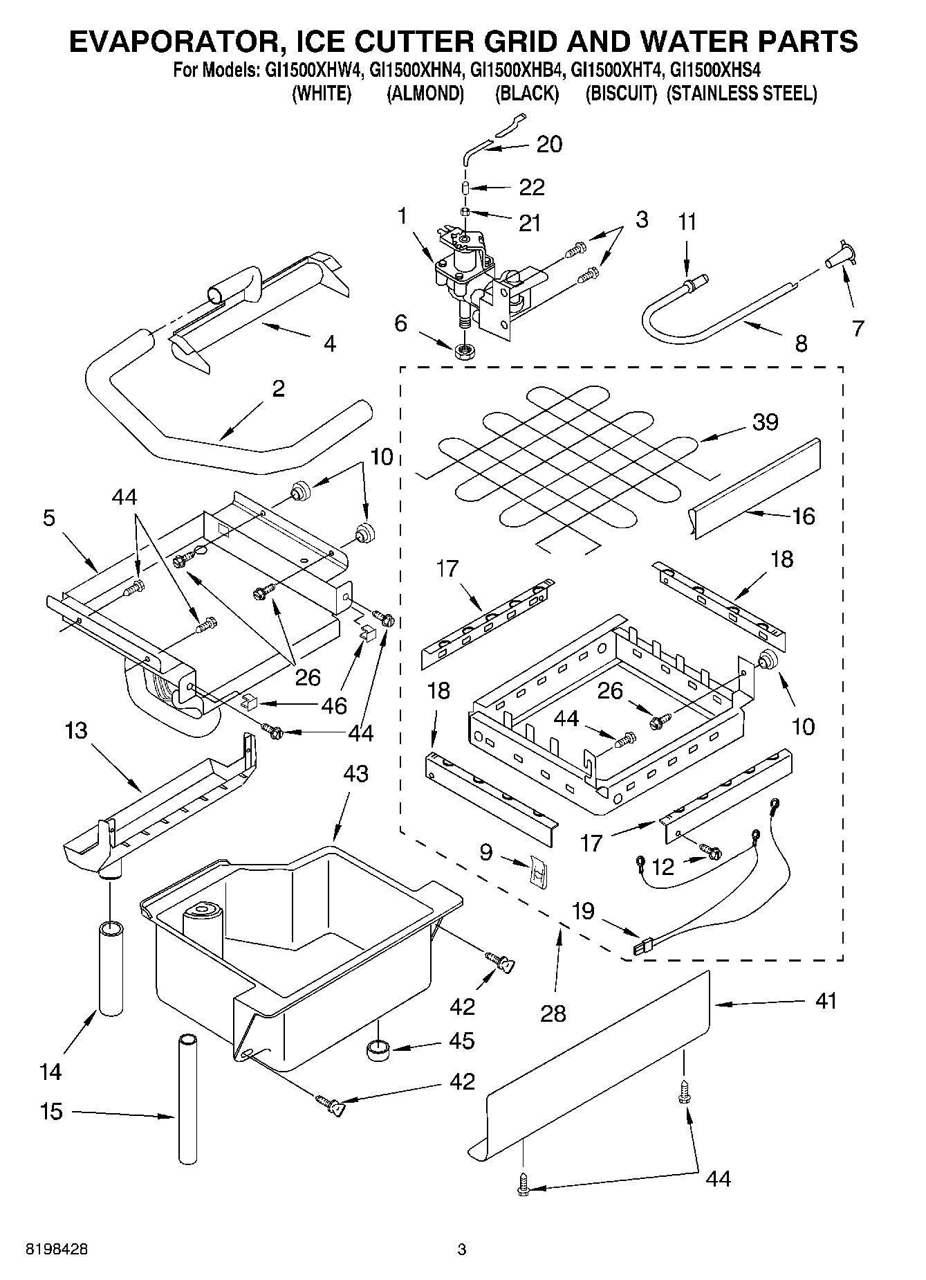 02 - EVAPORATOR ICE CUTTER GRID AND WATER PARTS