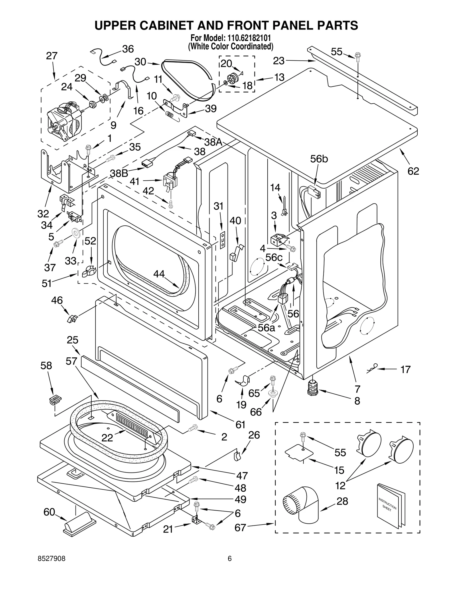 UPPER CABINET AND FRONT PANEL PARTS