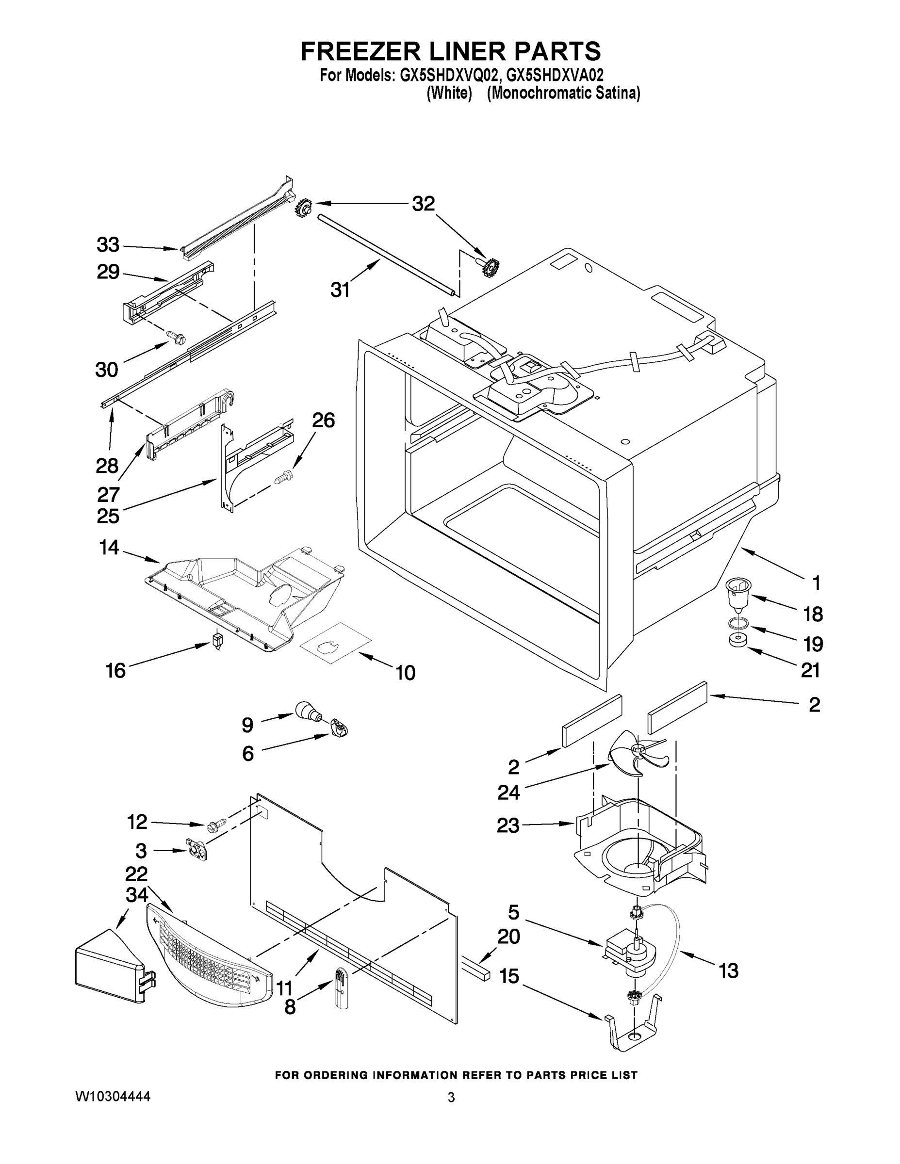 02 - FREEZER LINER PARTS