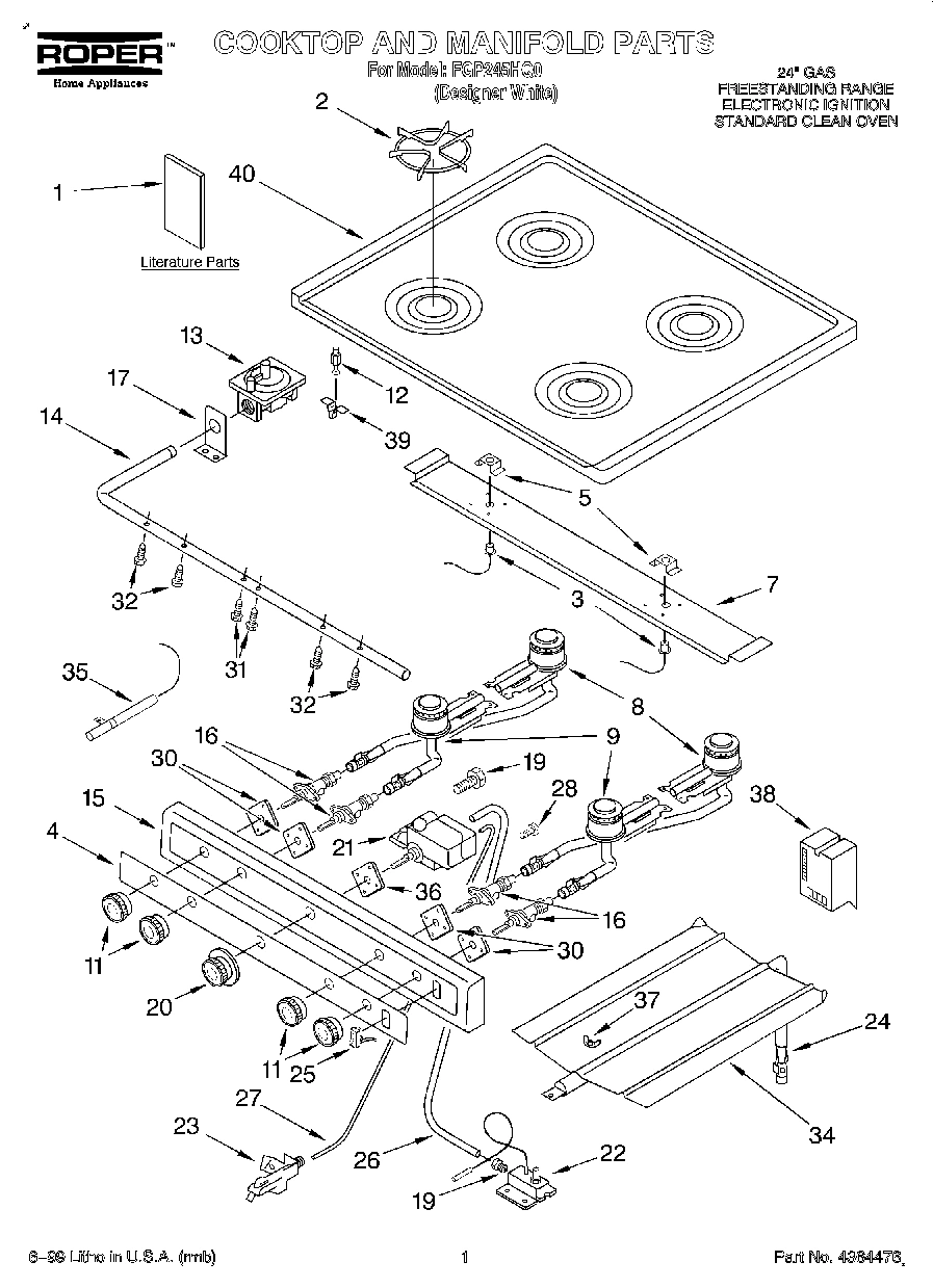 01 - COOKTOP AND MANIFOLD, LITERATURE