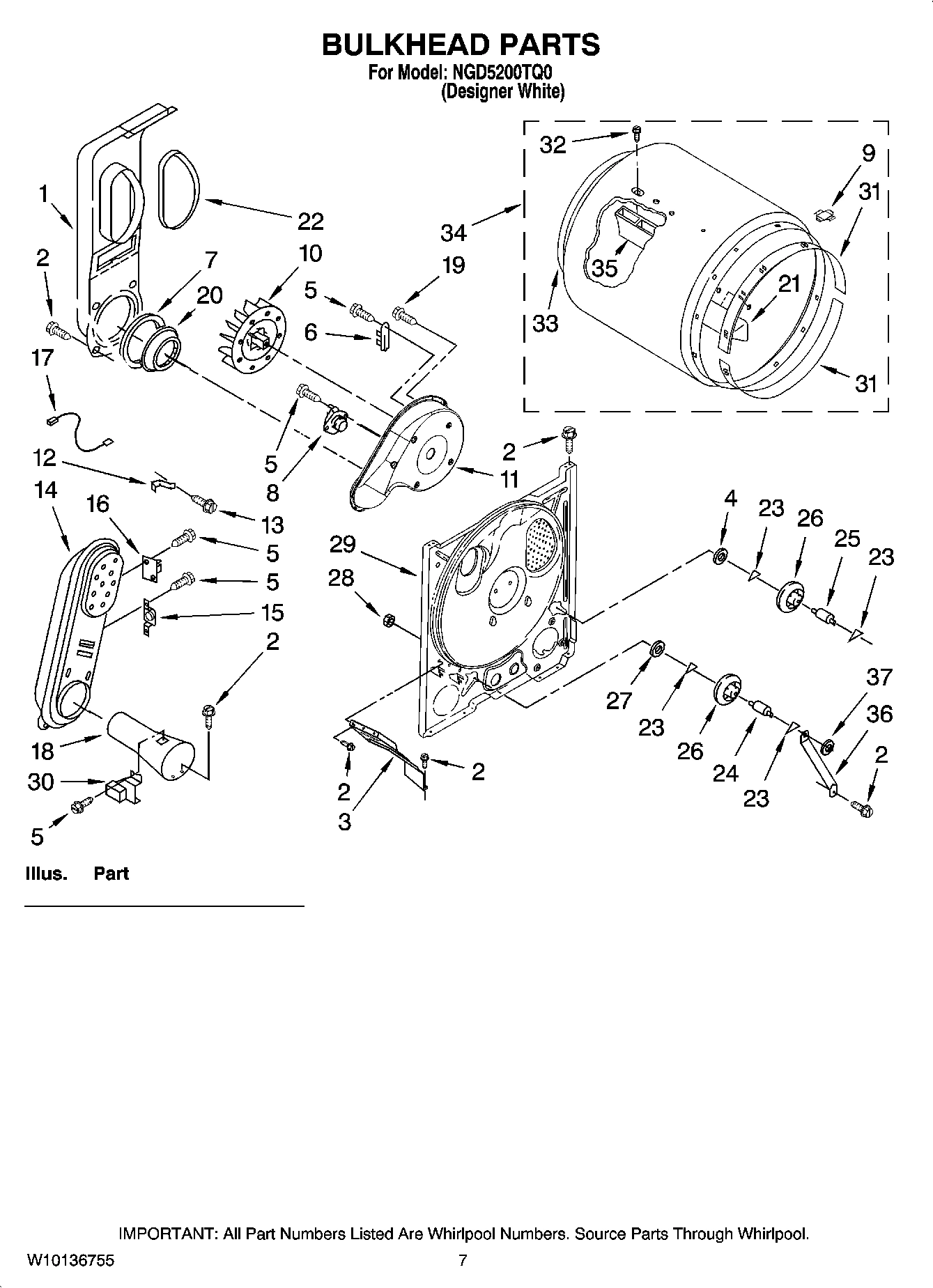 04 - BULKHEAD PARTS, OPTIONAL PARTS (NOT INCLUDED)