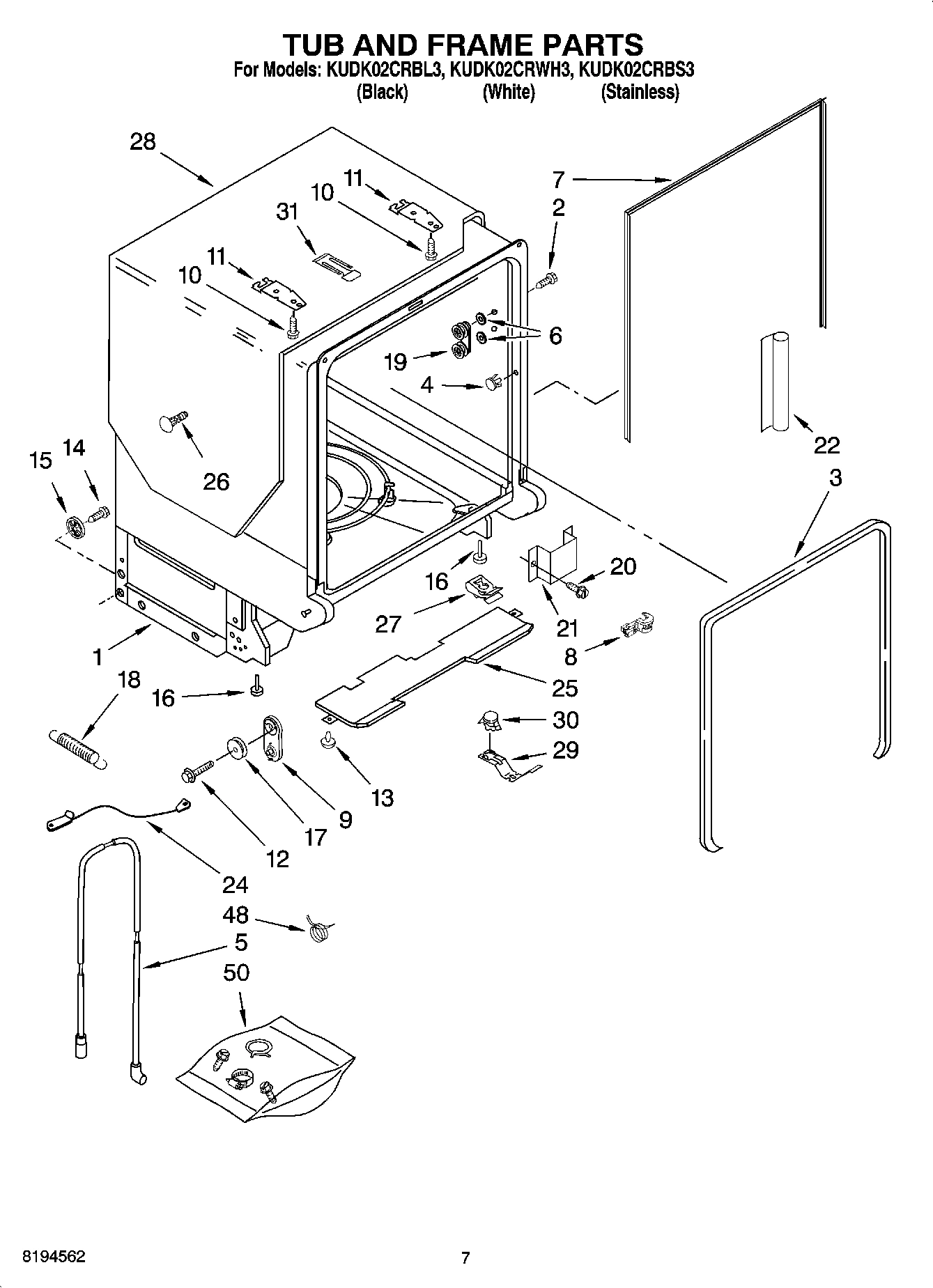 07 - TUB AND FRAME PARTS