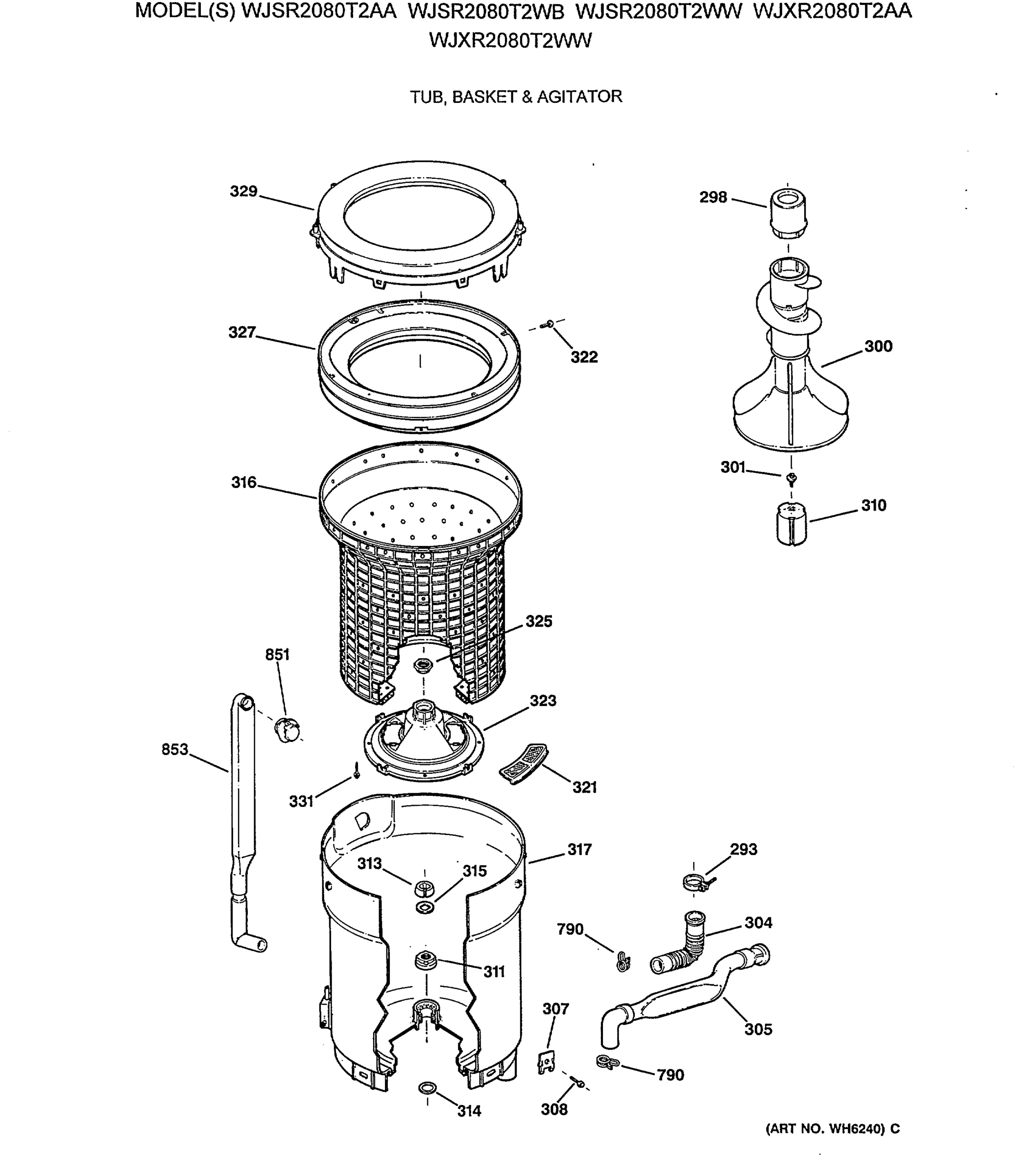 TUB, BASKET & AGITATOR