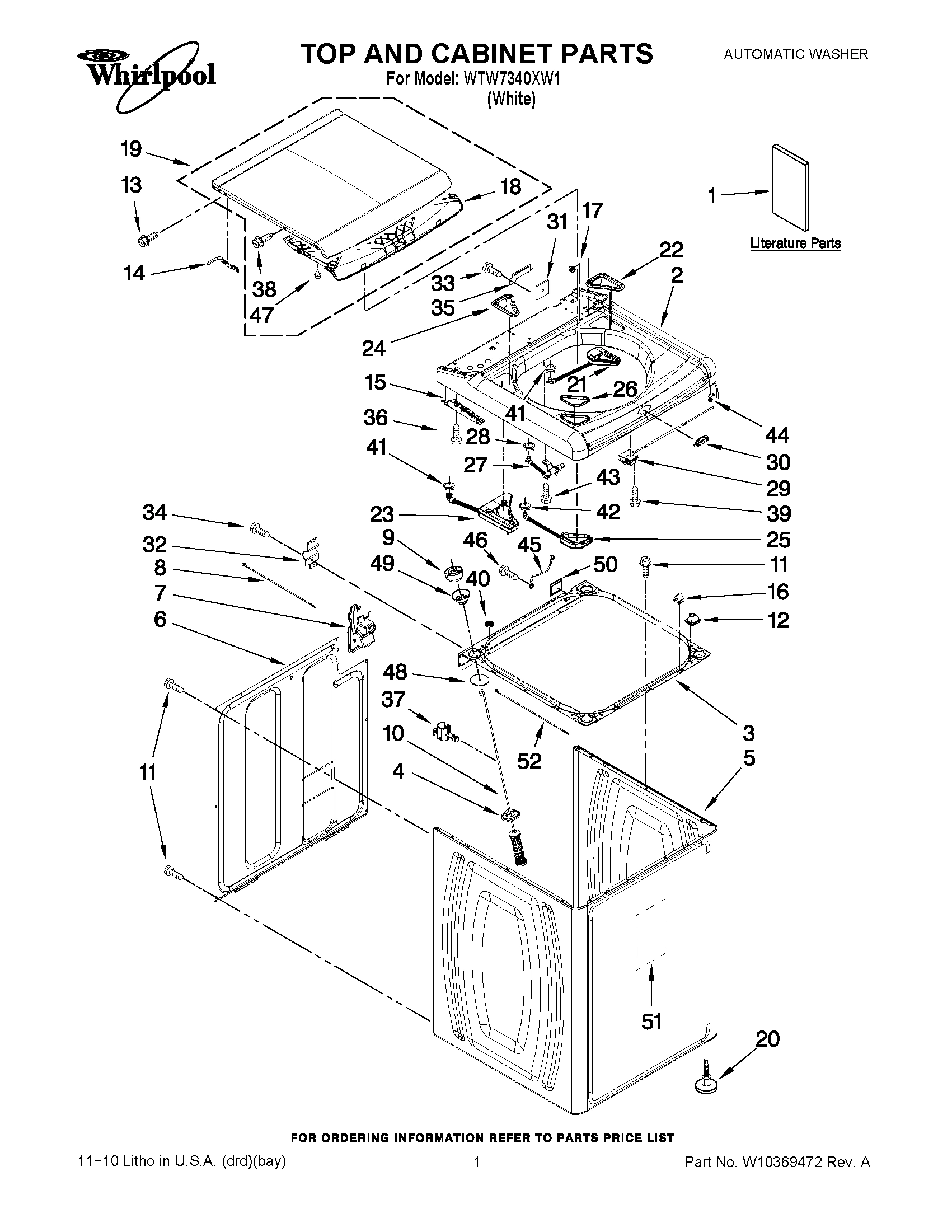 01 - TOP AND CABINET PARTS