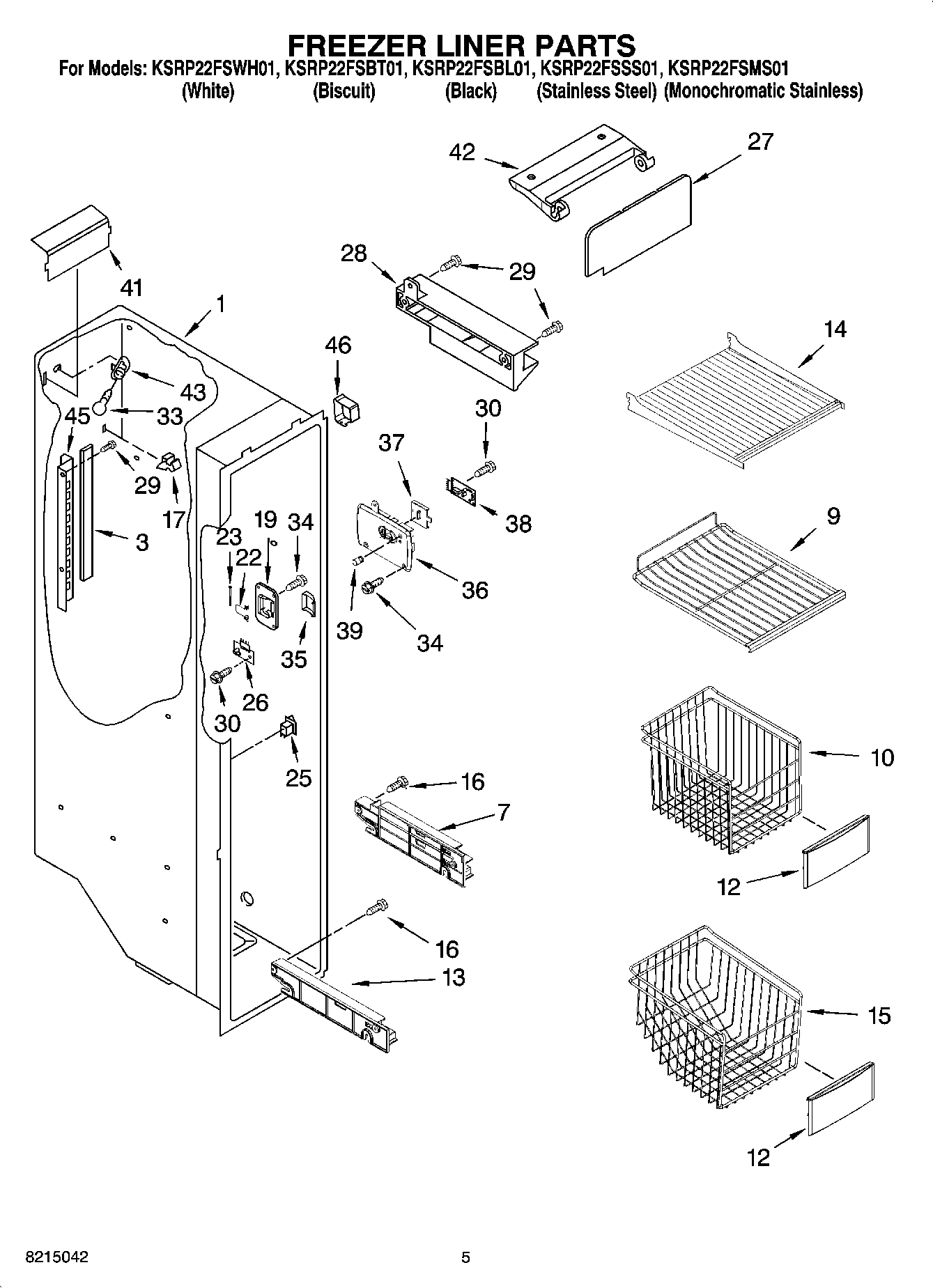 04 - FREEZER LINER PARTS