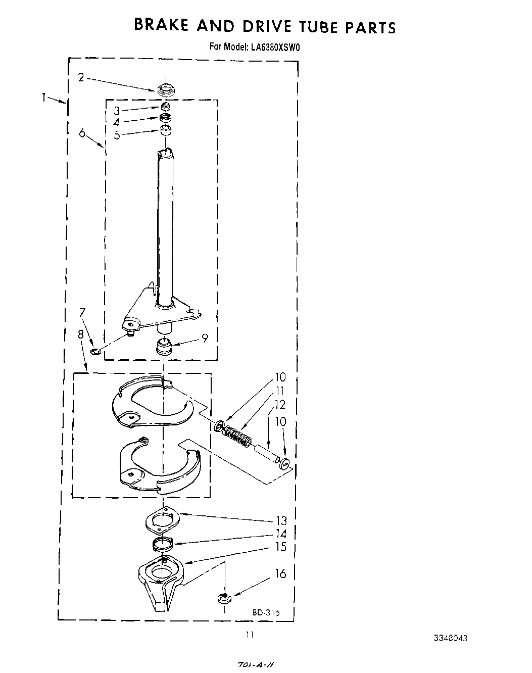 10 - BRAKE AND DRIVE TUBE