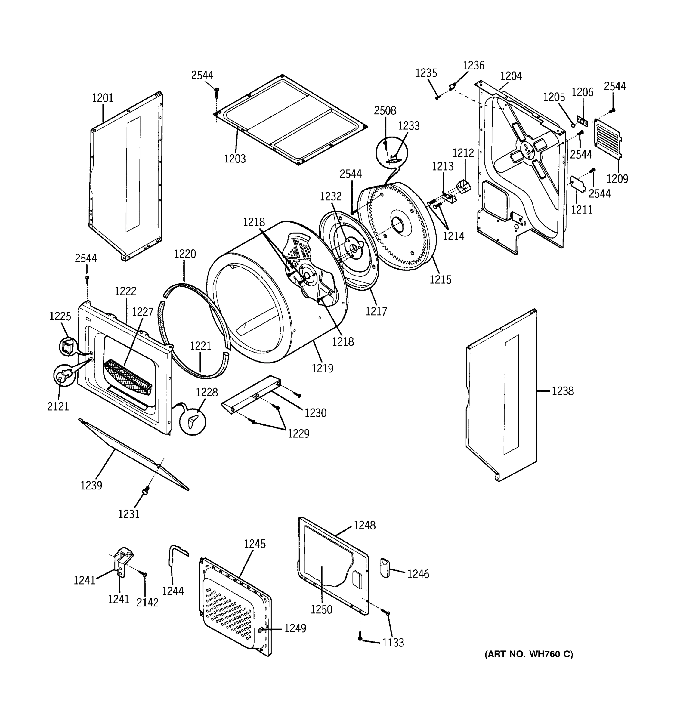 DRYER-CABINET, DRUM & HEATER