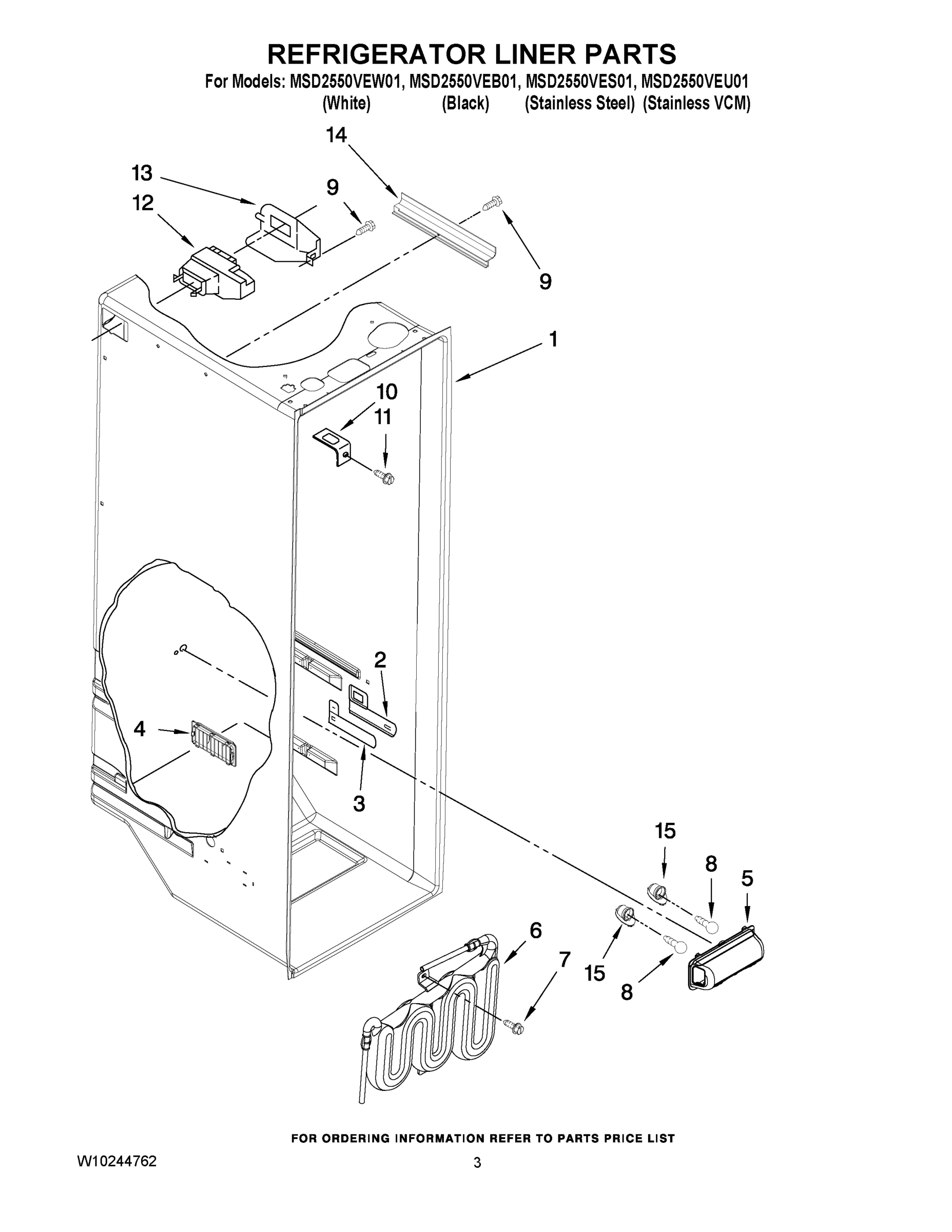 02 - REFRIGERATOR LINER PARTS