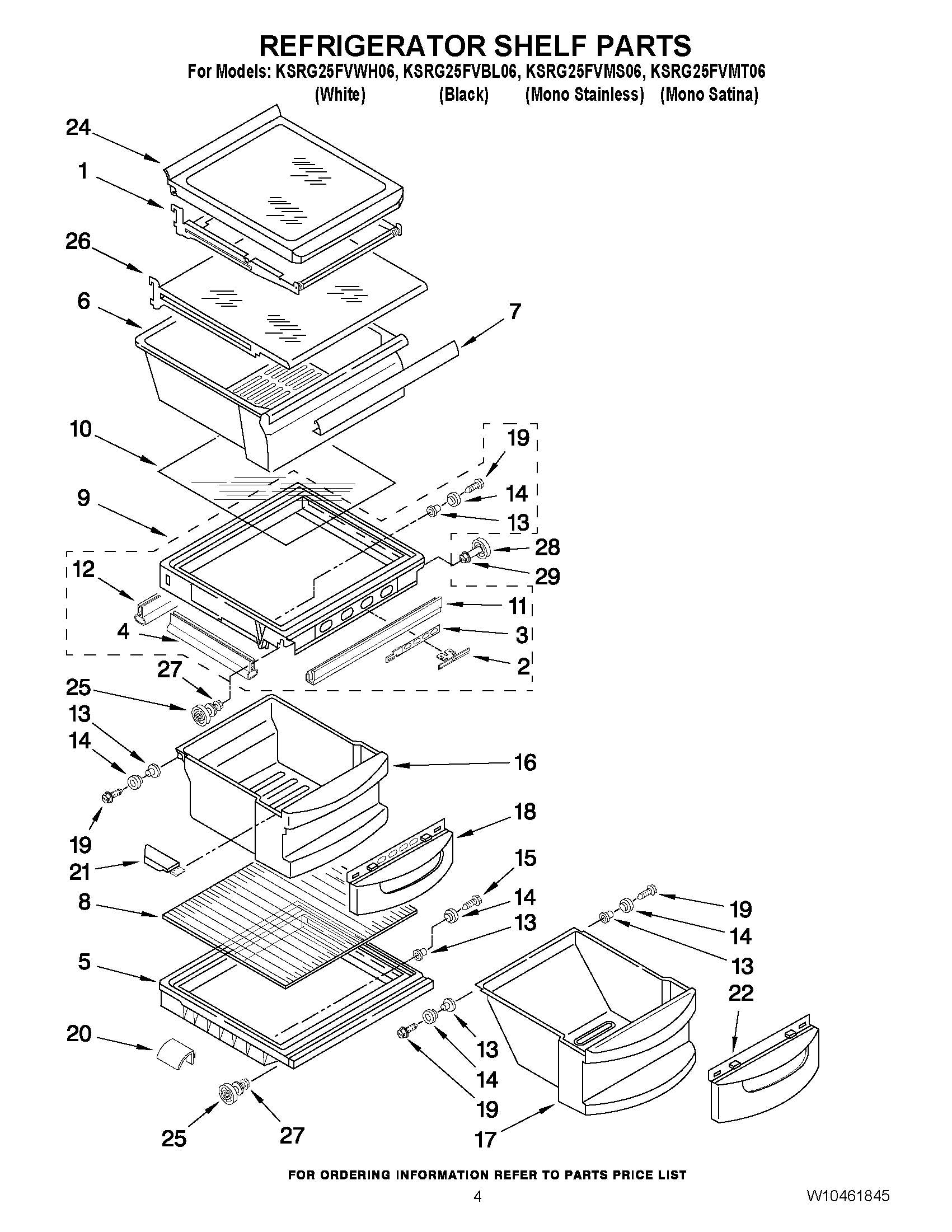 03 - REFRIGERATOR SHELF PARTS